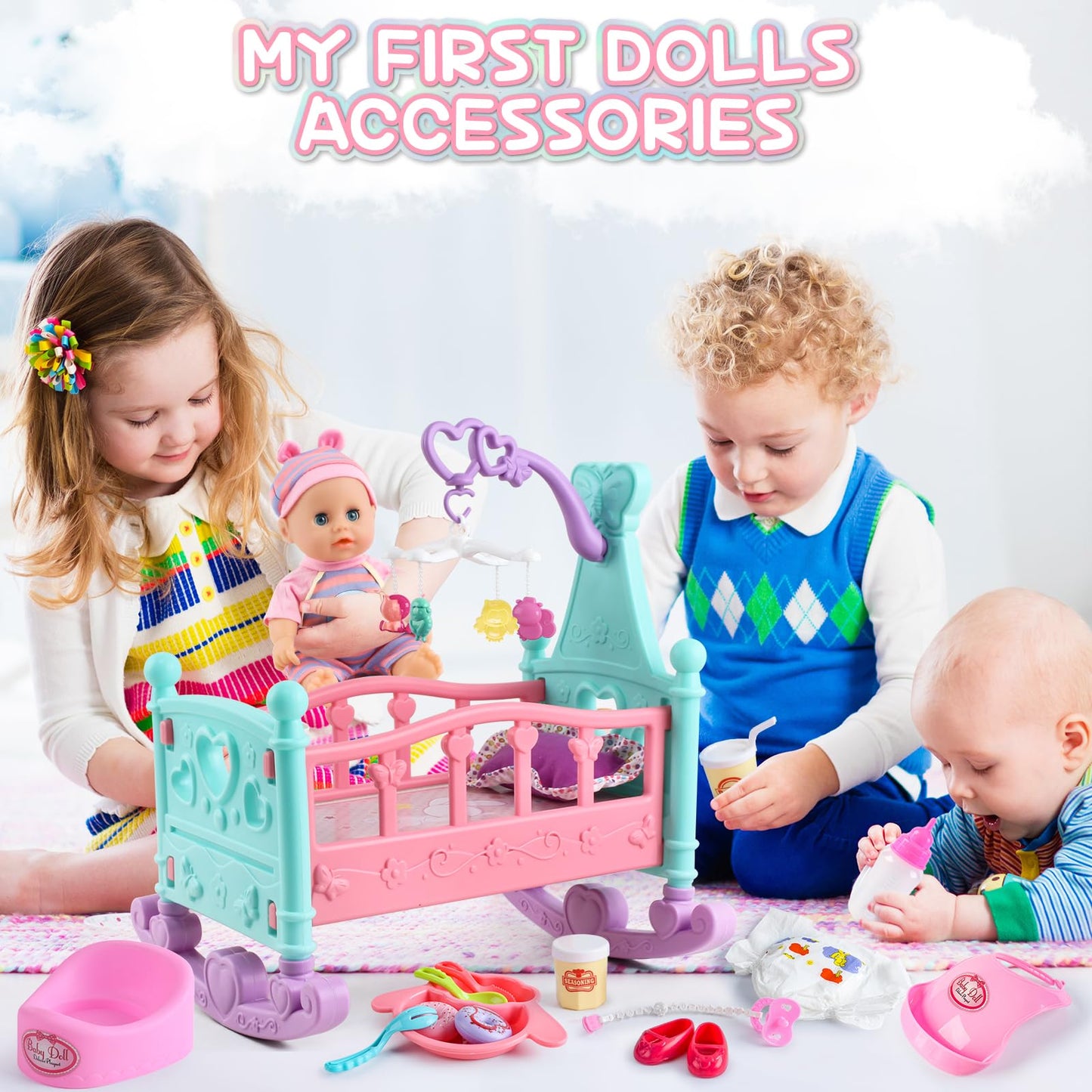deAO Baby Doll Play Set with Accessories