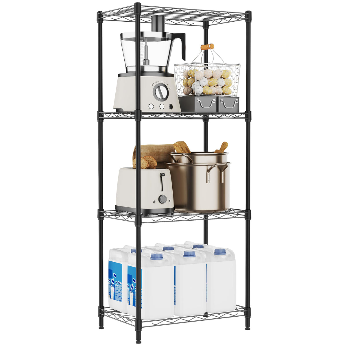 4-Tier Metal Wire Storage Shelf Rack