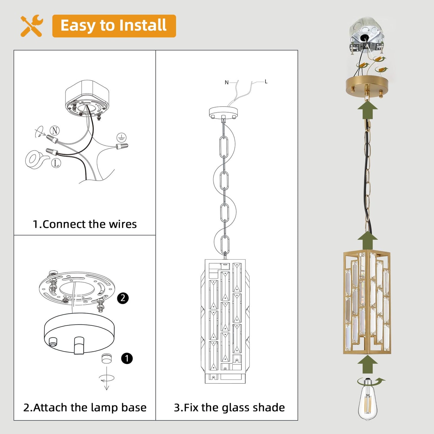 Modern Mini Gold Pendant Light for Kitchen