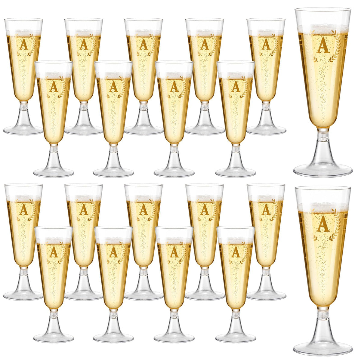 40 Pack 5 oz Plastic Champagne Flutes Disposable