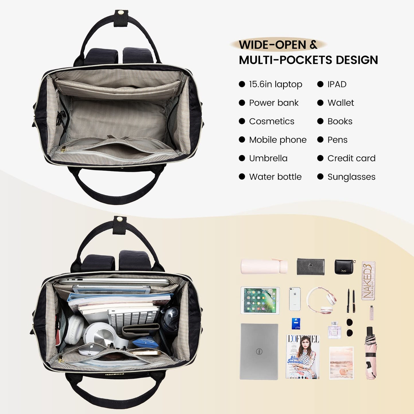 LOVEVOOK Waterproof Laptop Backpack Purse for Women