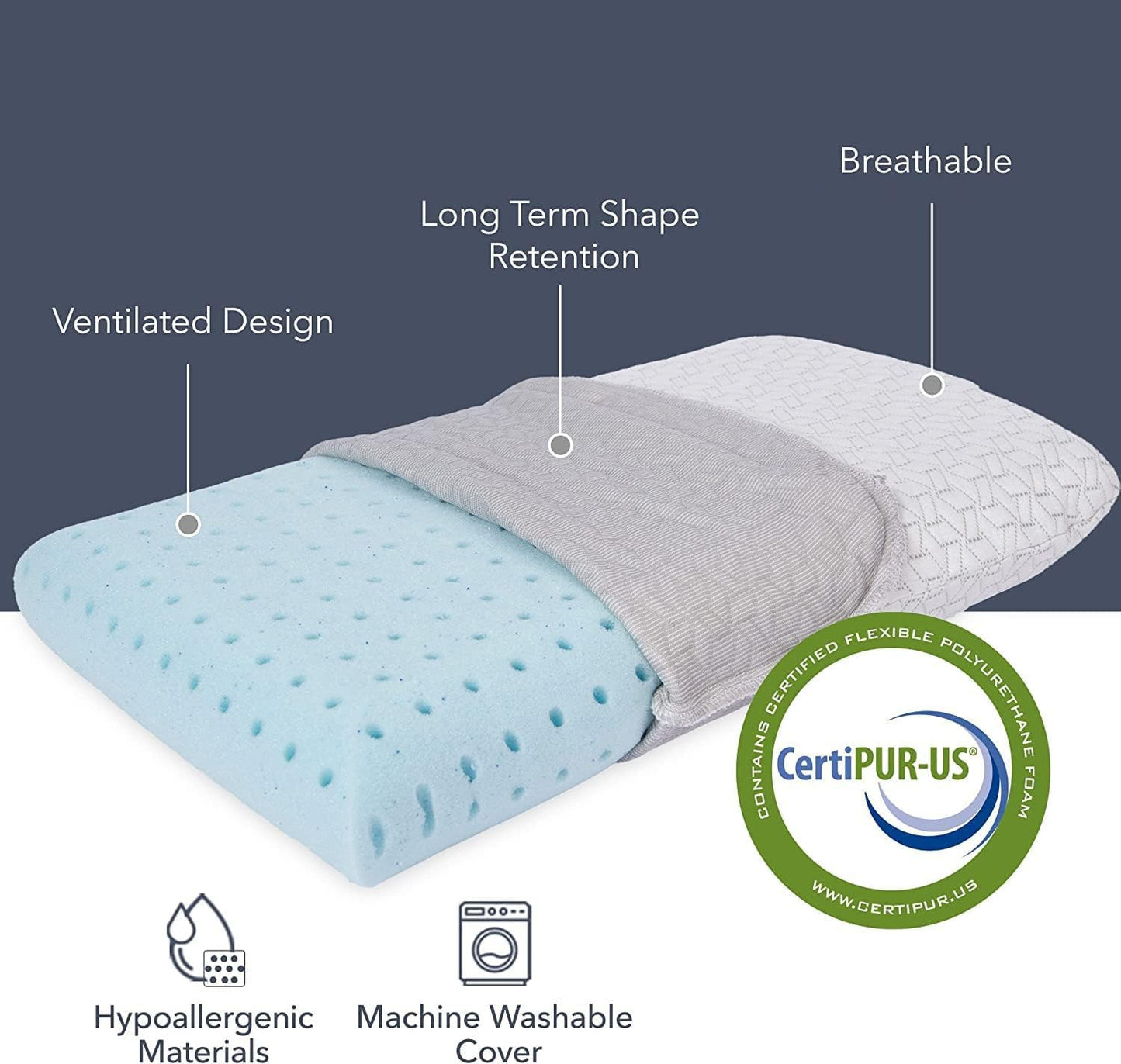 Vaverto Memory Foam Camping Bed Pillow