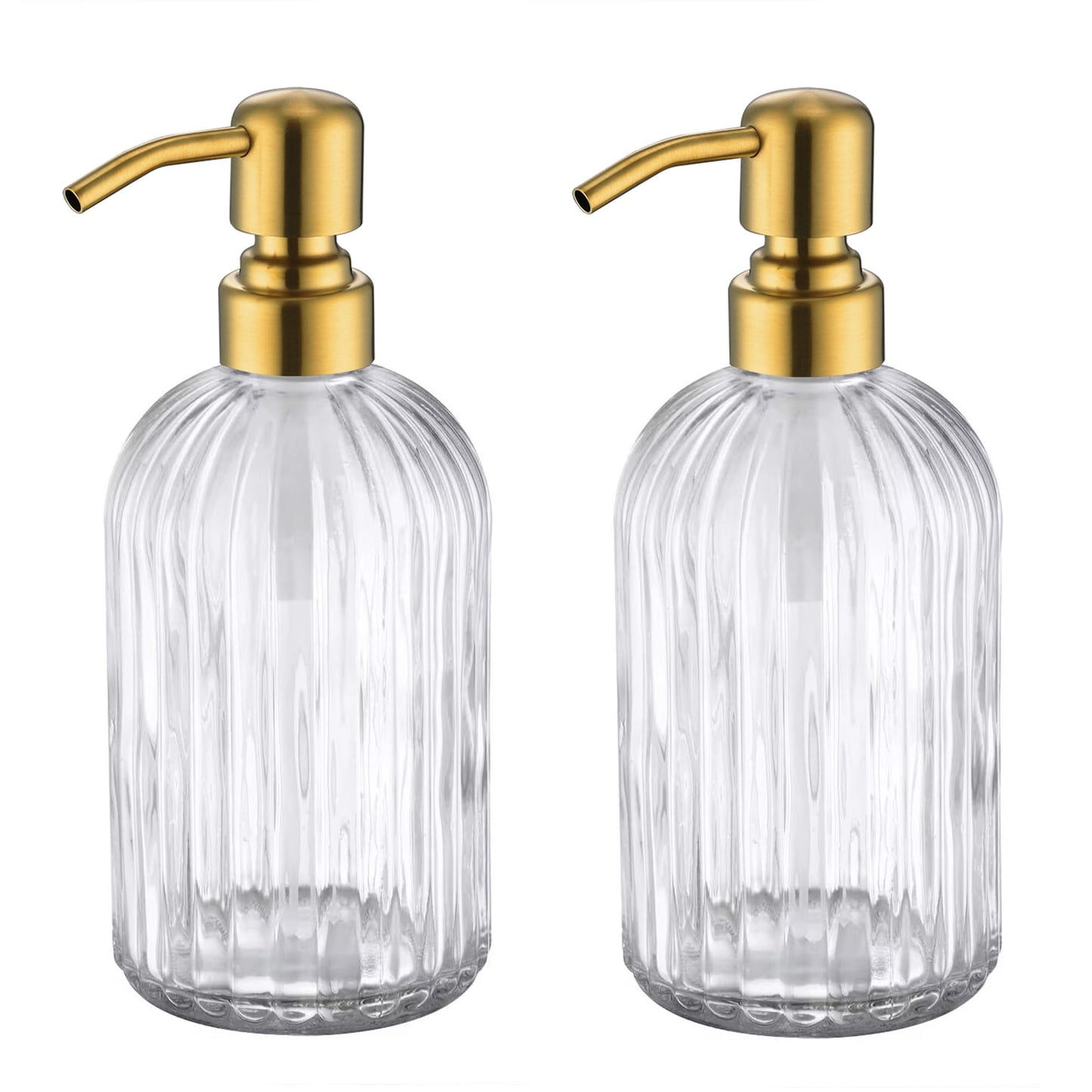 Gold Glass Soap Dispenser with Antique Design