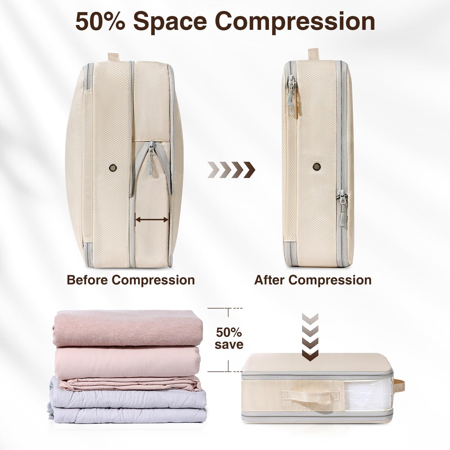 8 Pack DIMJ Compression Storage Bags for Clothing