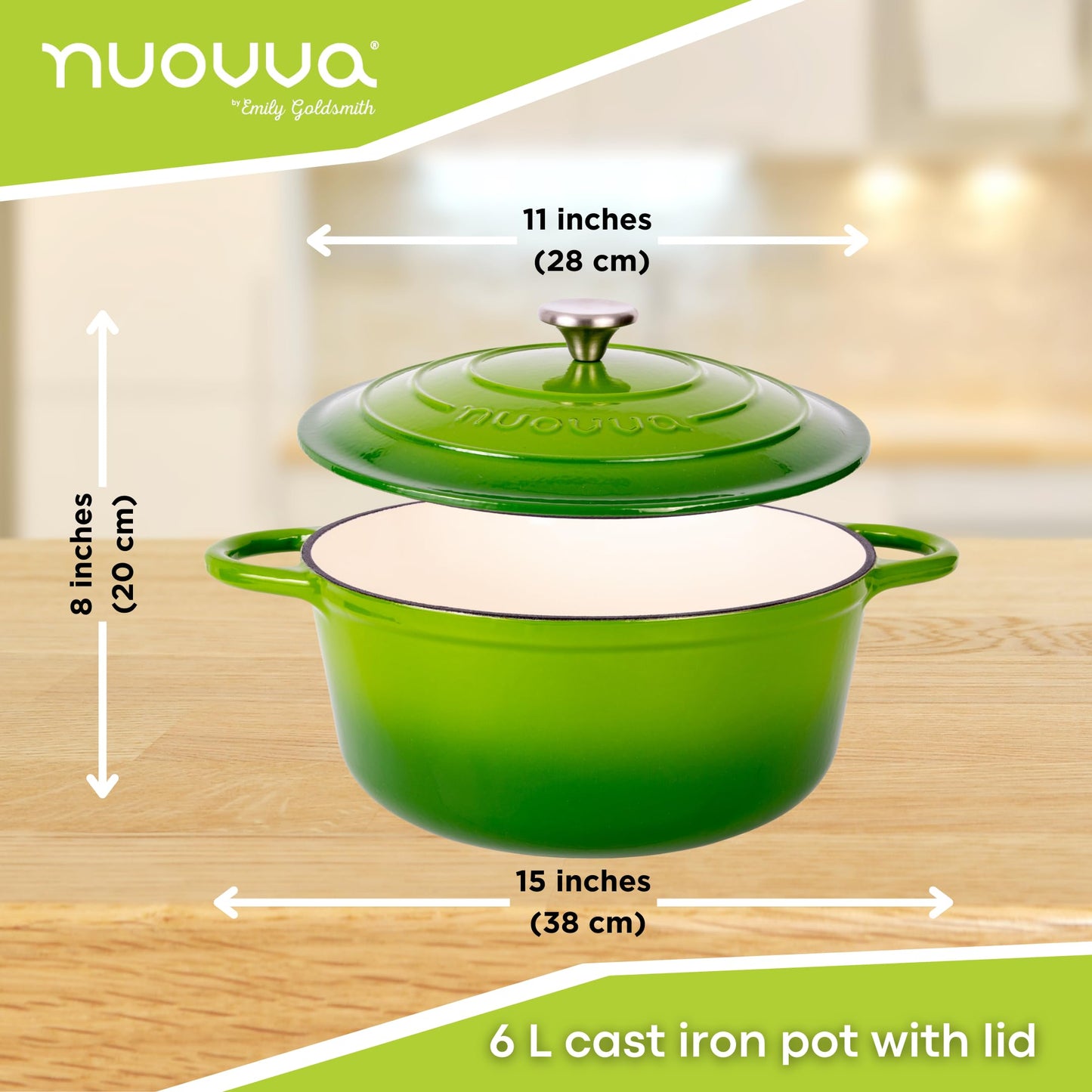 6.4 Quart Enamelled Cast Iron Dutch Oven Pot