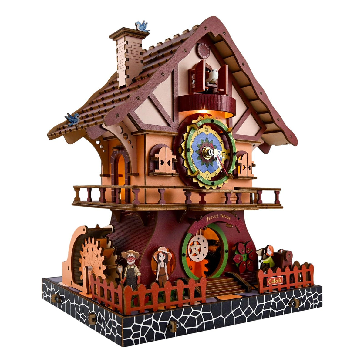 3D Wooden Cuckoo Clock Mechanical Puzzle Kit