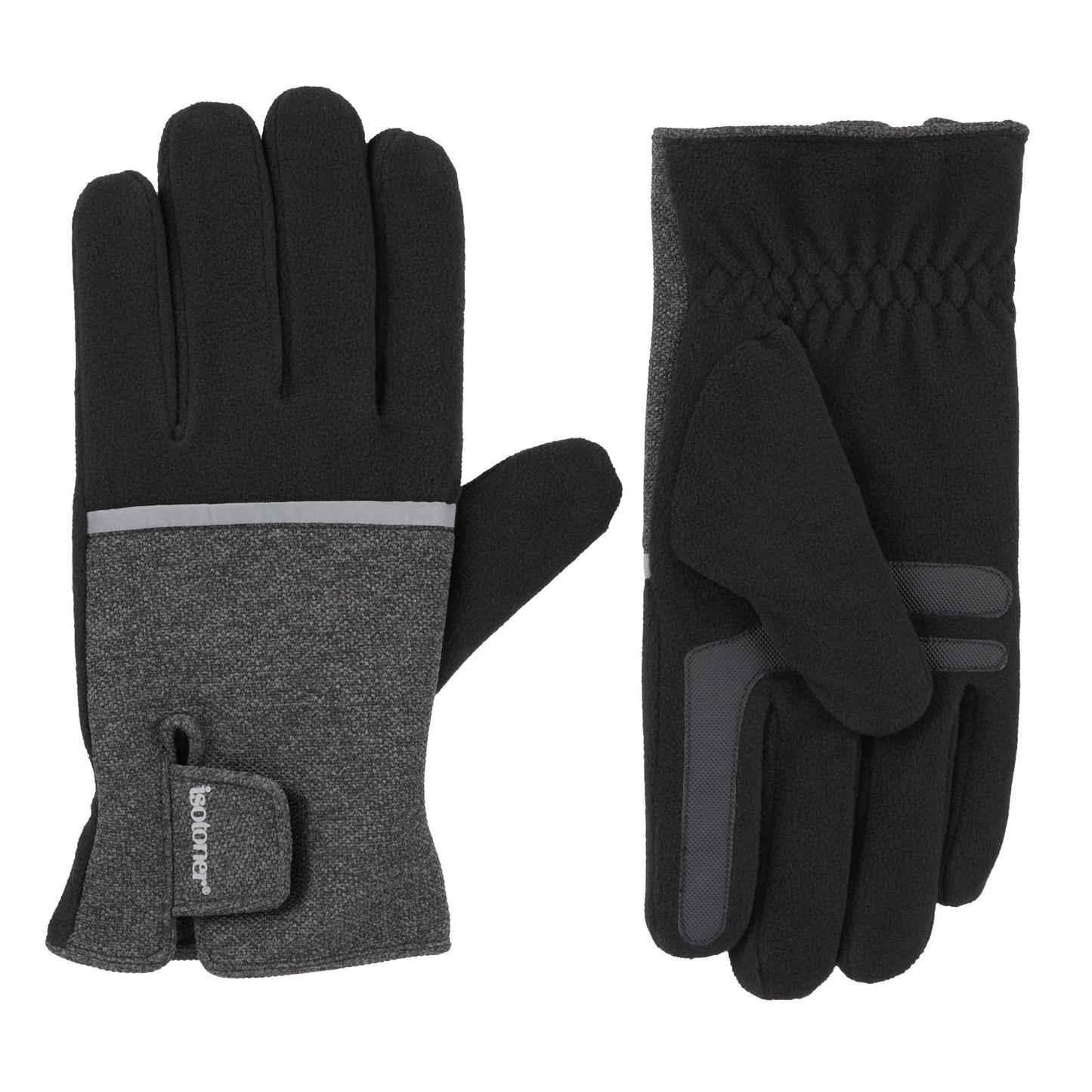 Isotoner Men's Stretch Tech Gloves with Velcro Closure