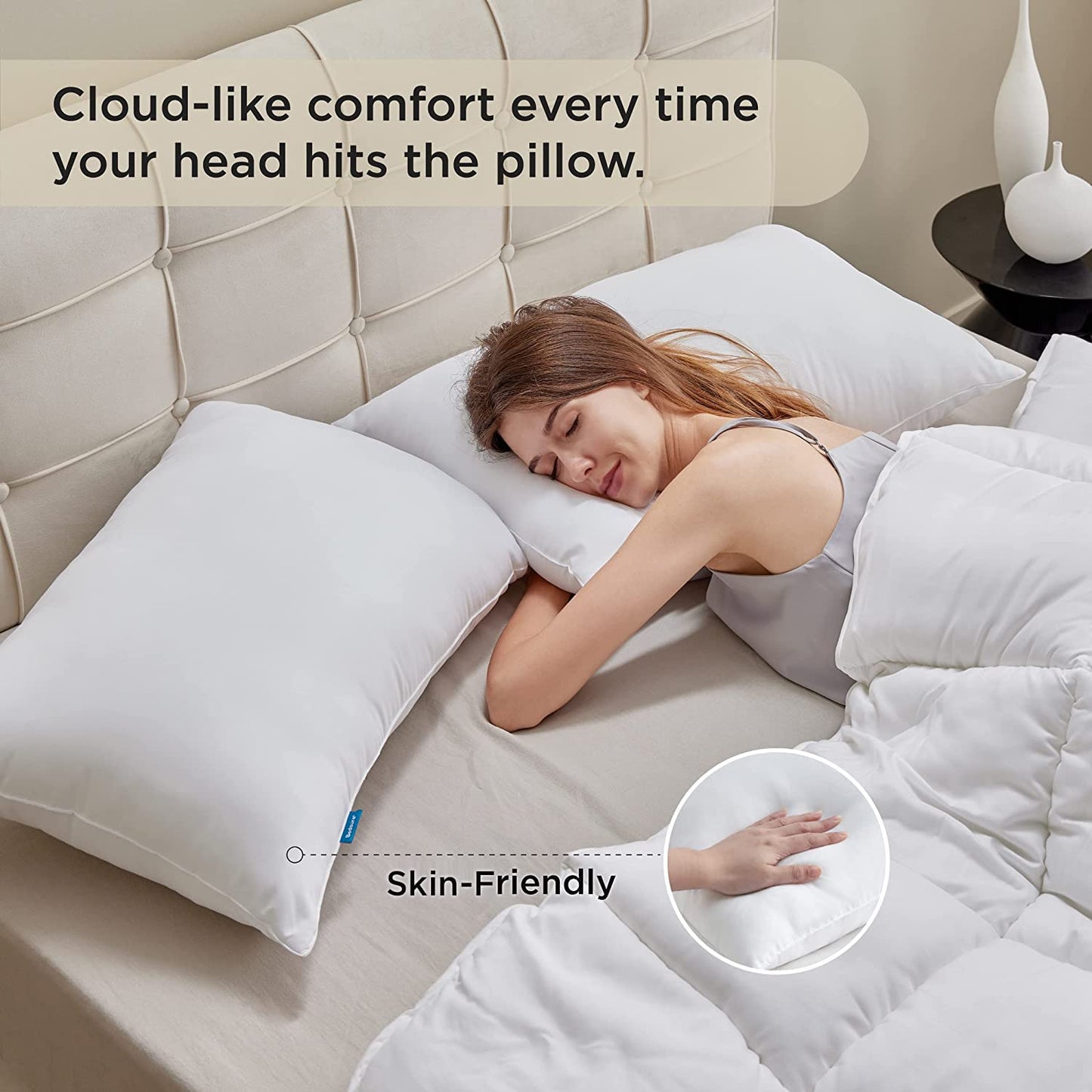 Bedsure Soft Supportive Down Alternative Pillows Set