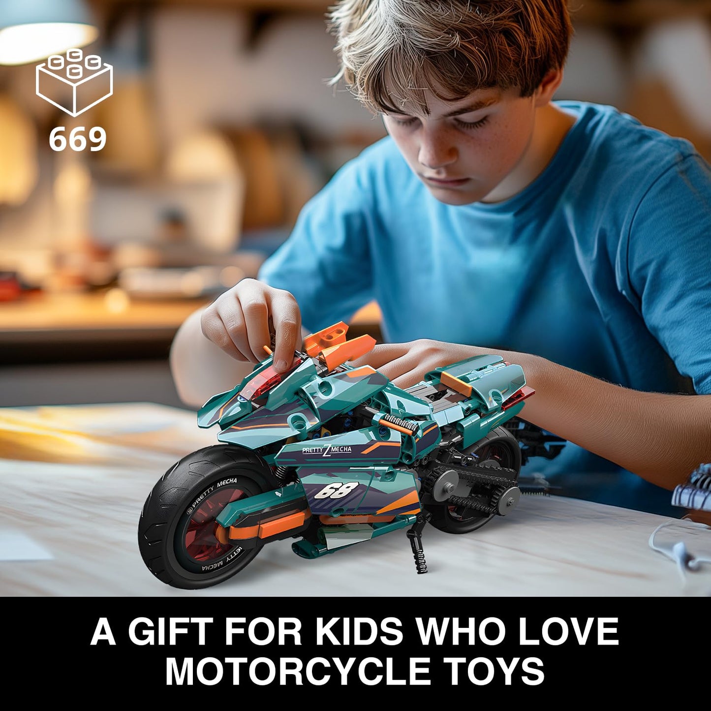 Motorcycle Building Blocks Kit Compatible with Lego