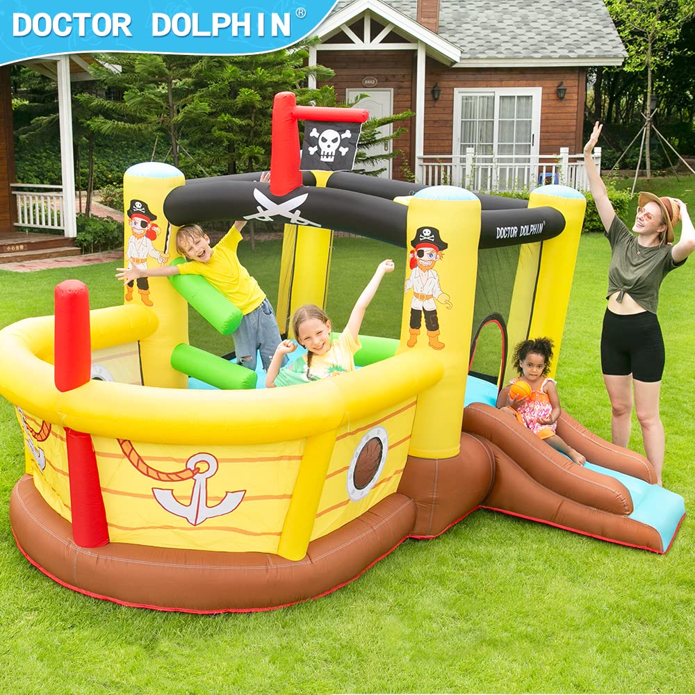 Inflatable Bounce House with Slide and Obstacles