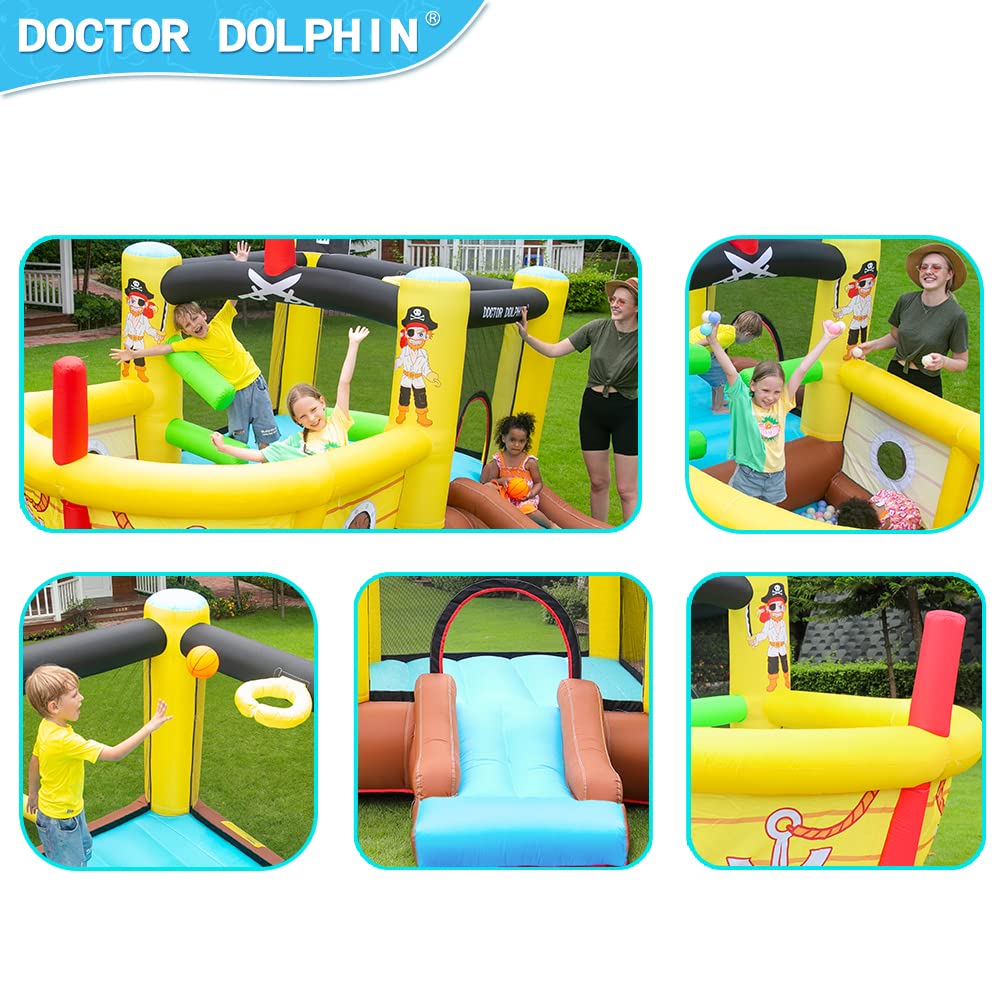 Inflatable Bounce House with Slide and Obstacles