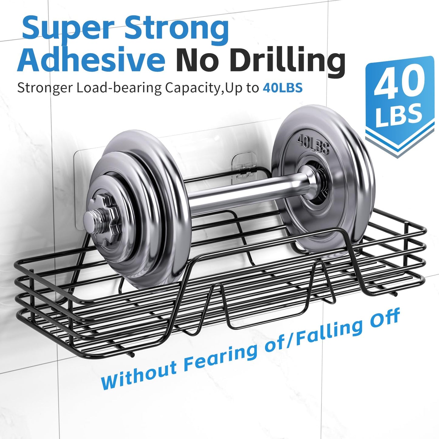 5-Pack Adhesive Shower Caddy Organizer Shelves
