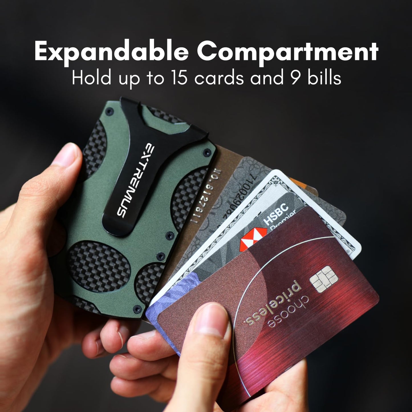 Extremus Slim RFID Blocking Wallet with Money Clip