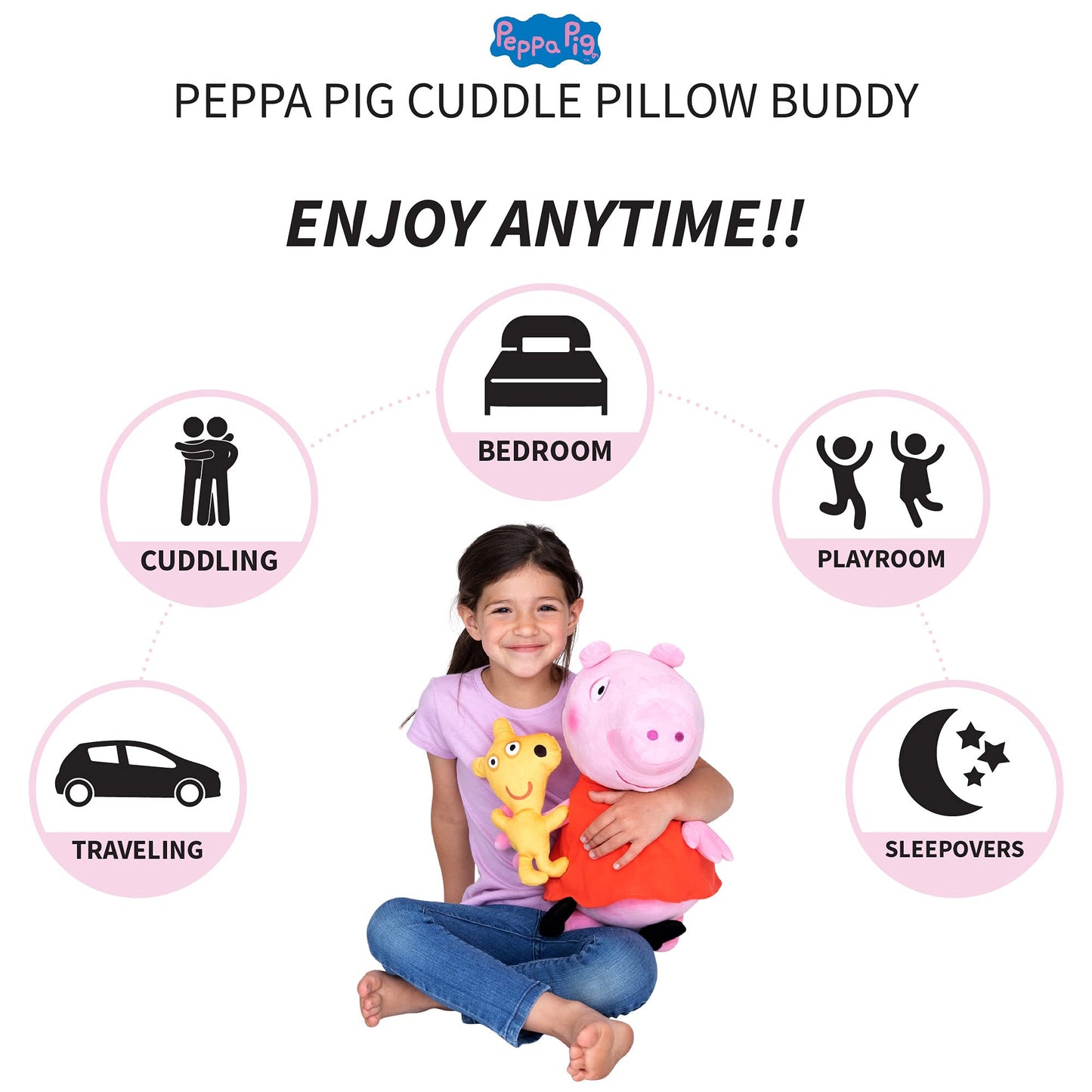 Franco Peppa Pig Plush Cuddle Pillow Buddy