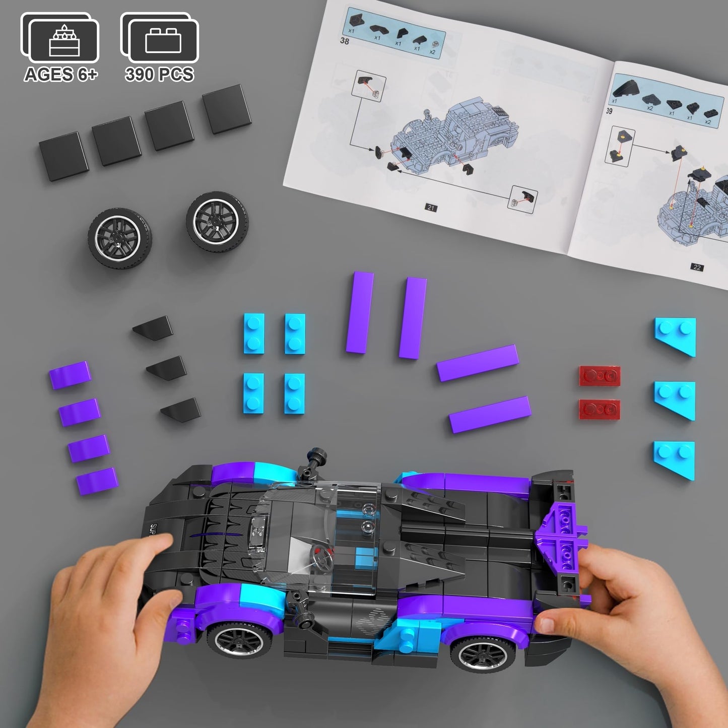 476-Piece Super Sports Car Building Set