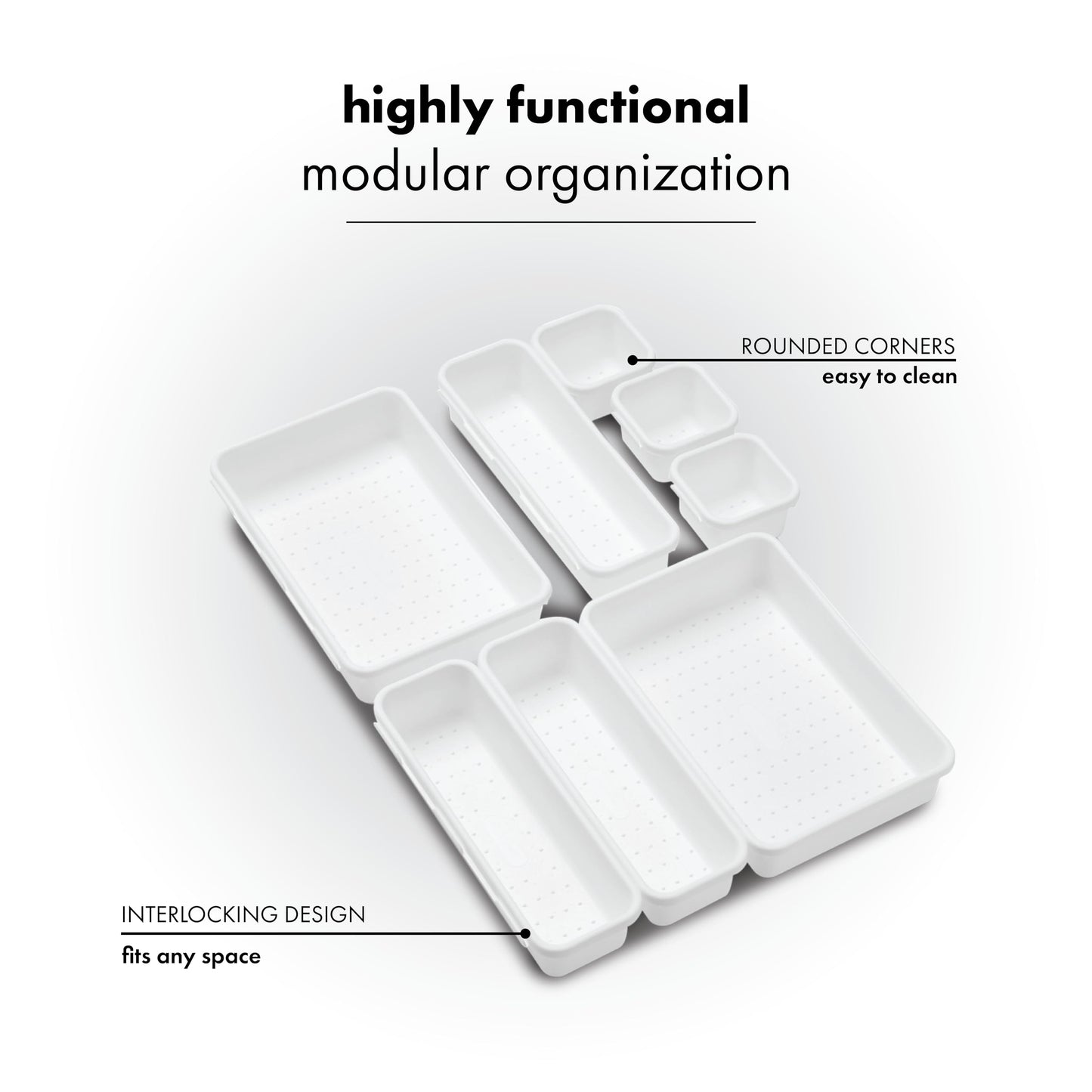 madesmart 8-Piece Customizable Drawer Organizer Set