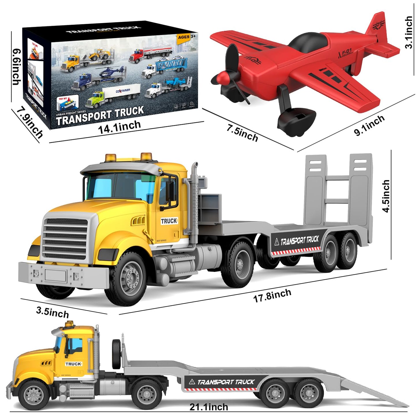 DOWELLIN Large Police Truck Toy for Kids