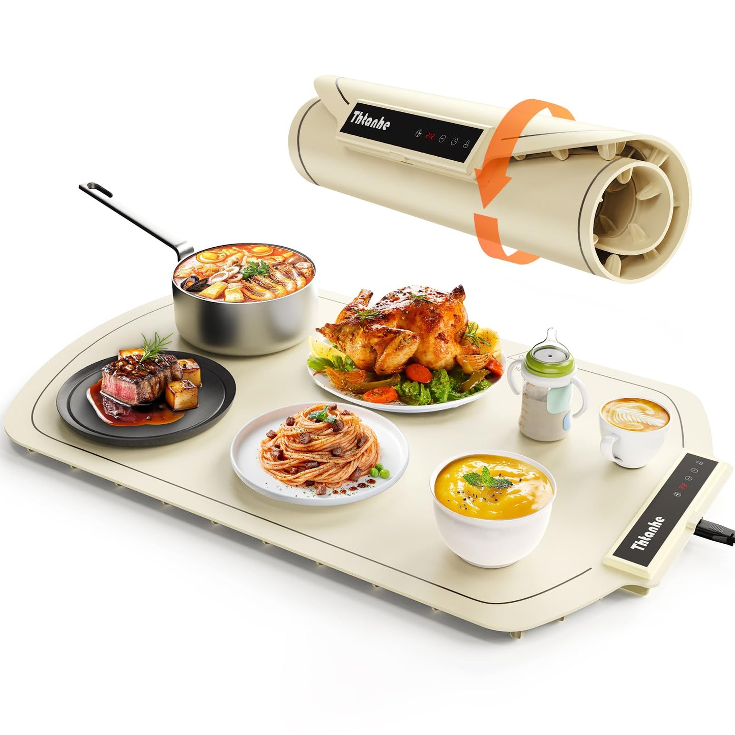 Portable Food Warming Tray with 4 Temperature Settings
