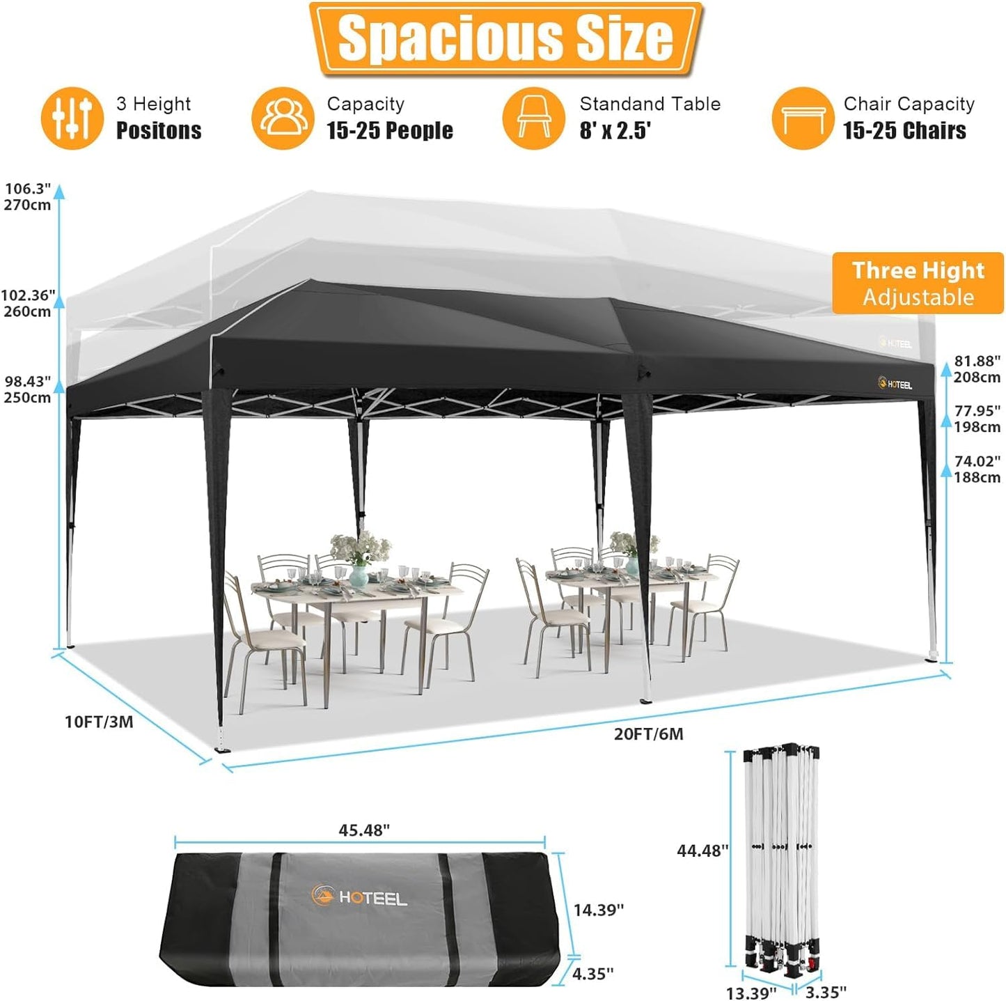 10x20 Pop Up Canopy Tent with Sidewalls