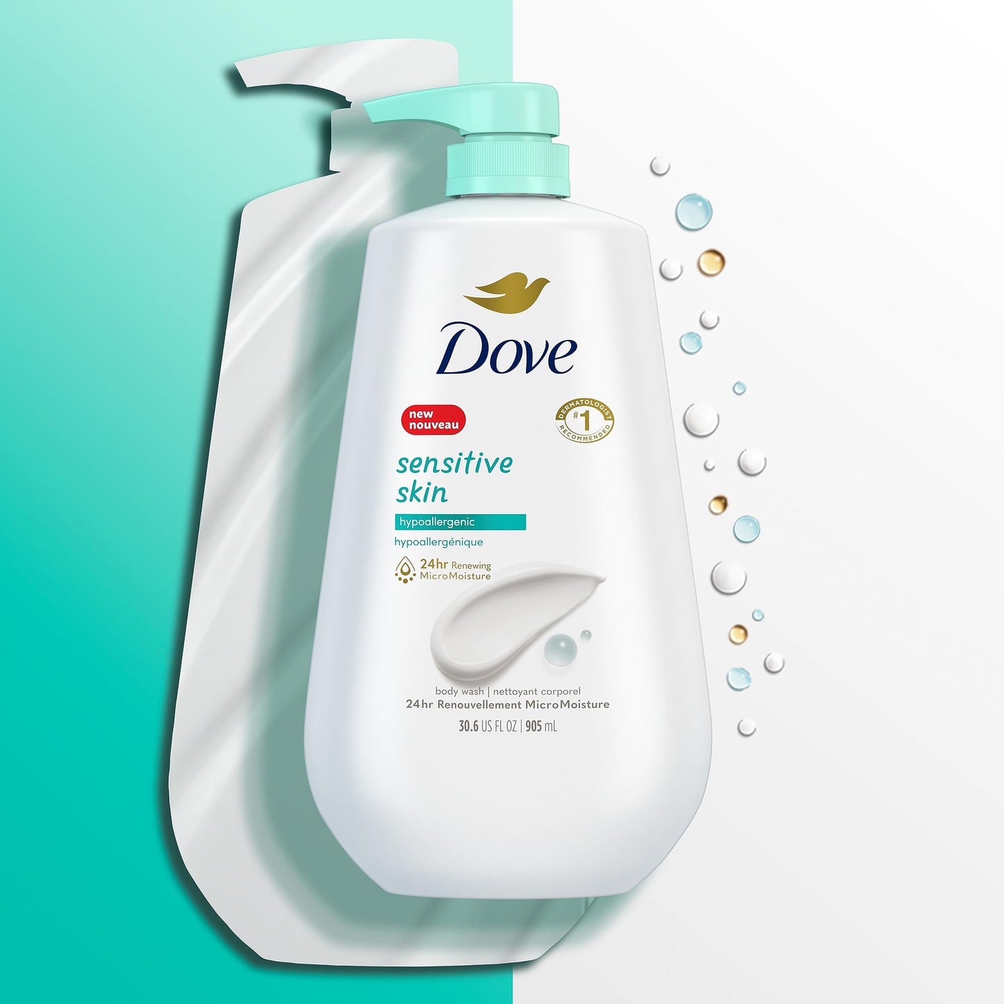 Dove Sensitive Skin Moisturizing Body Wash 30.6 oz