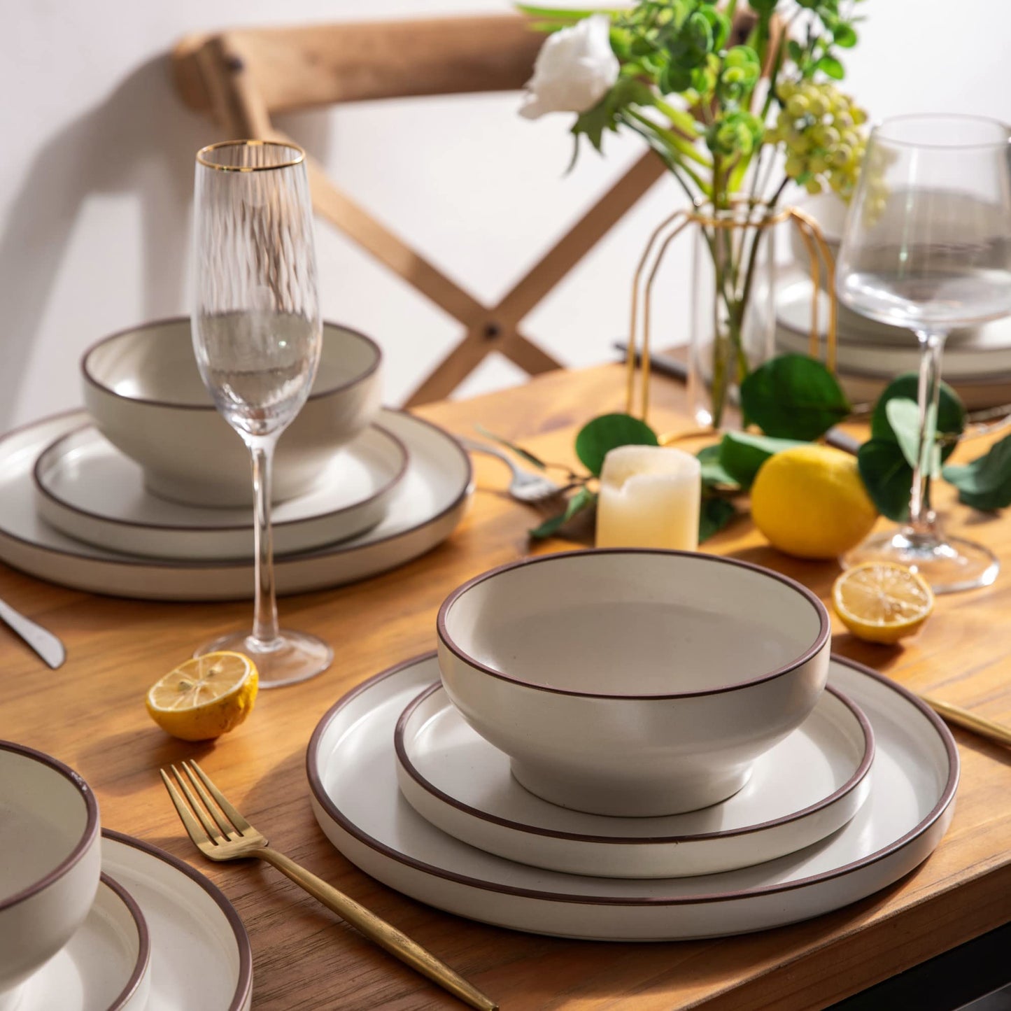 LERATIO Ceramic Bowls Set of 6,26 Ounce Bowls for Kitchen, Cereal, Salad, Pasta, Soup, Dessert etc, Oven & Dishwasher & Microwave Safe,Scratch Resistant,Matte White with Rim