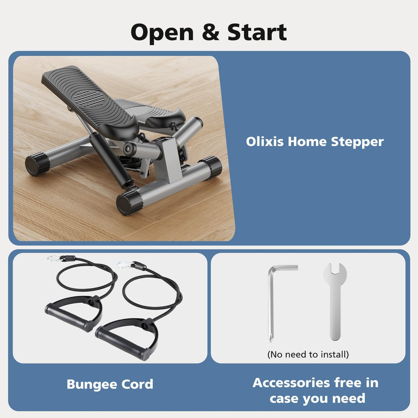 DUMOS Mini Stair Stepper with Resistance Bands