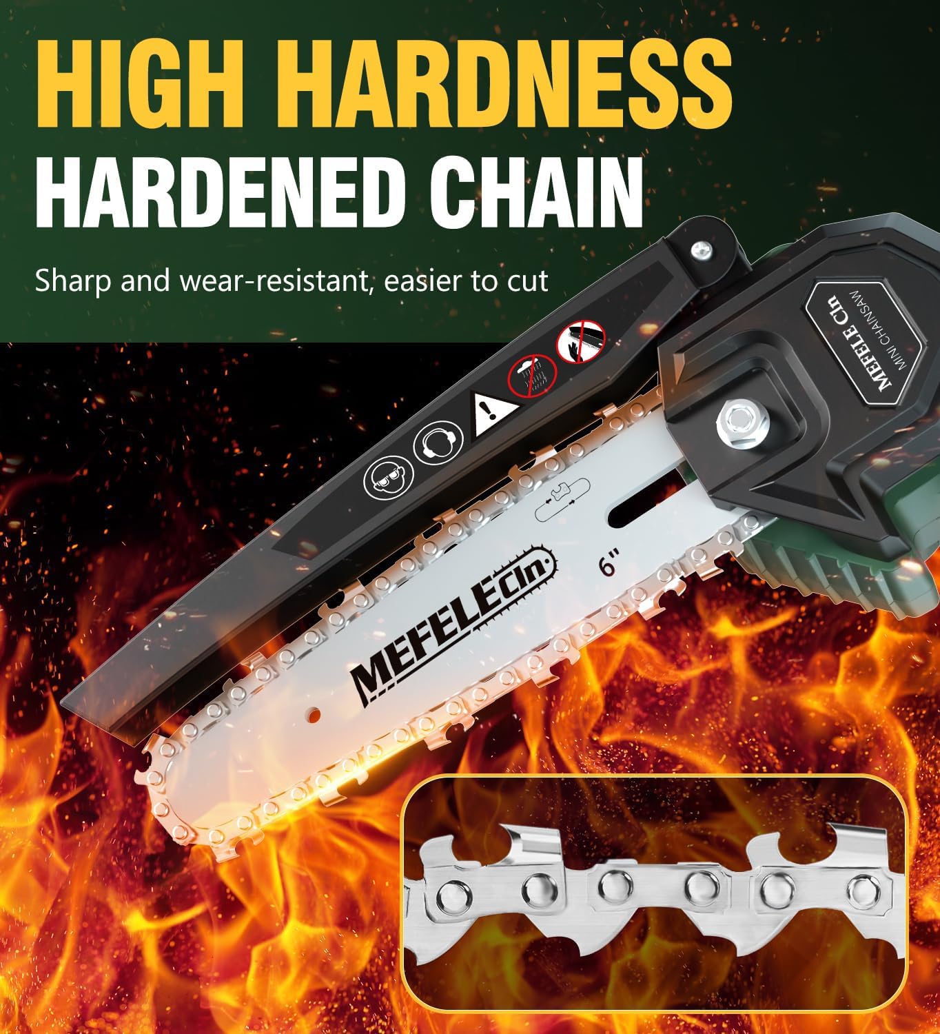 Cordless Mini Chainsaw for Wood Cutting, MEFELE
