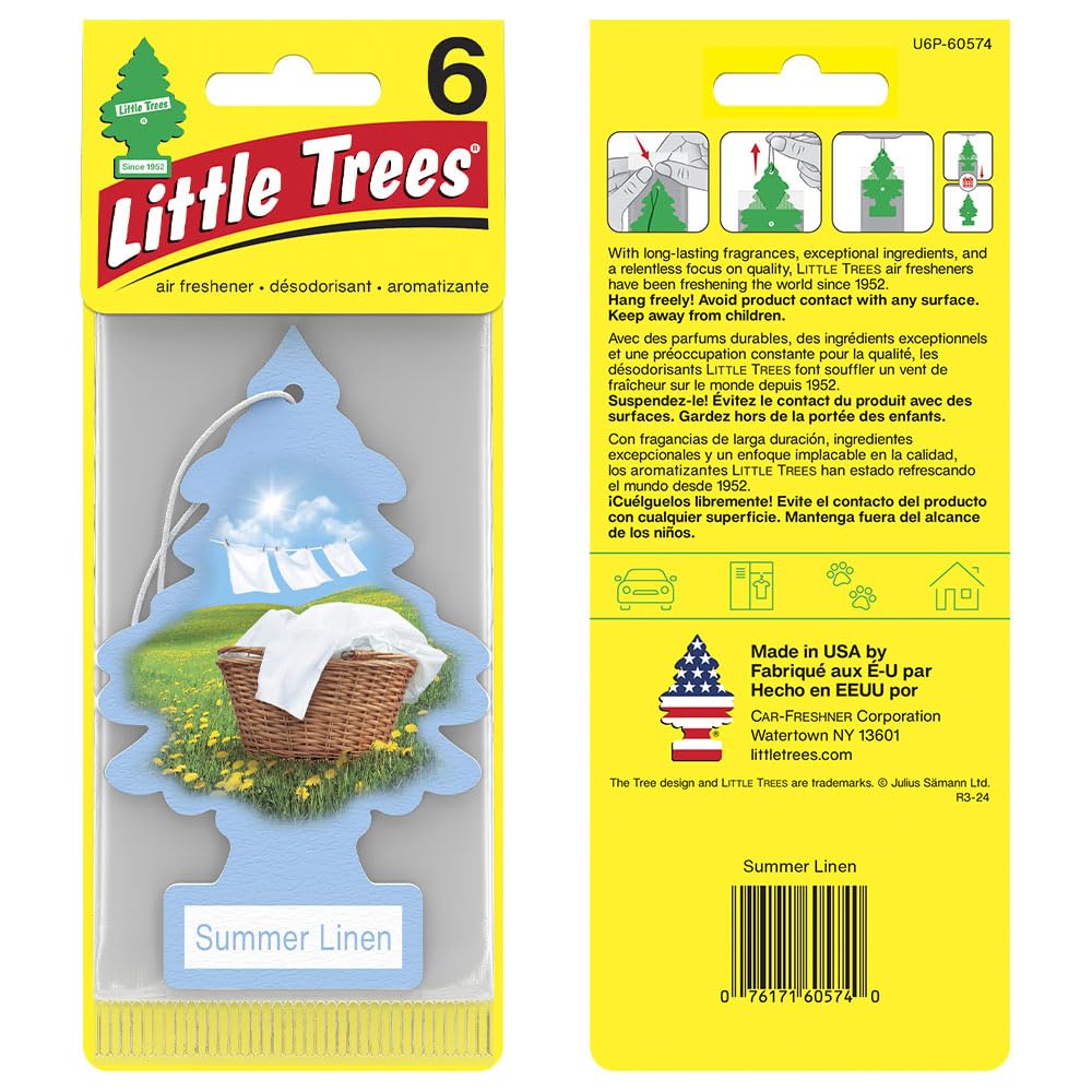 LITTLE TREES Summer Linen Car Air Fresheners - 24 Pack