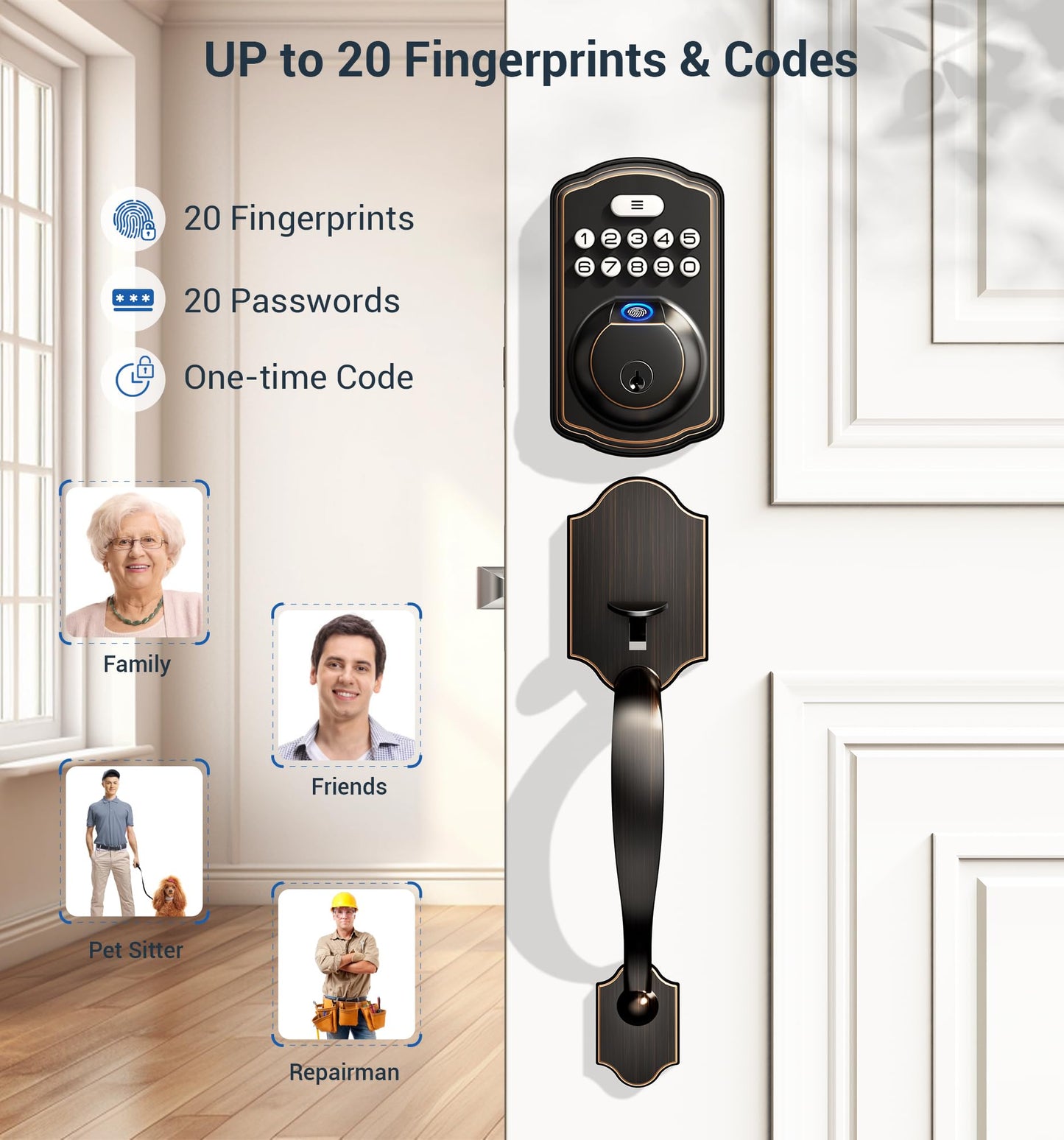 Veise Keyless Fingerprint Door Lock Set