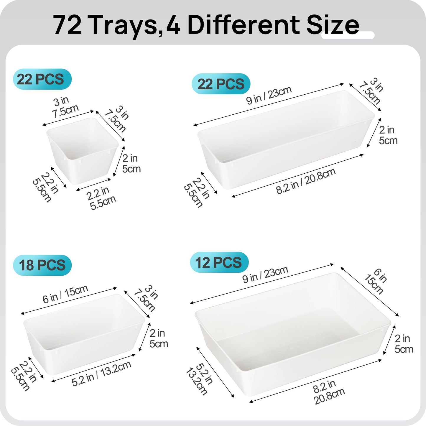 Plastic Drawer Organizer Set for Home & Office