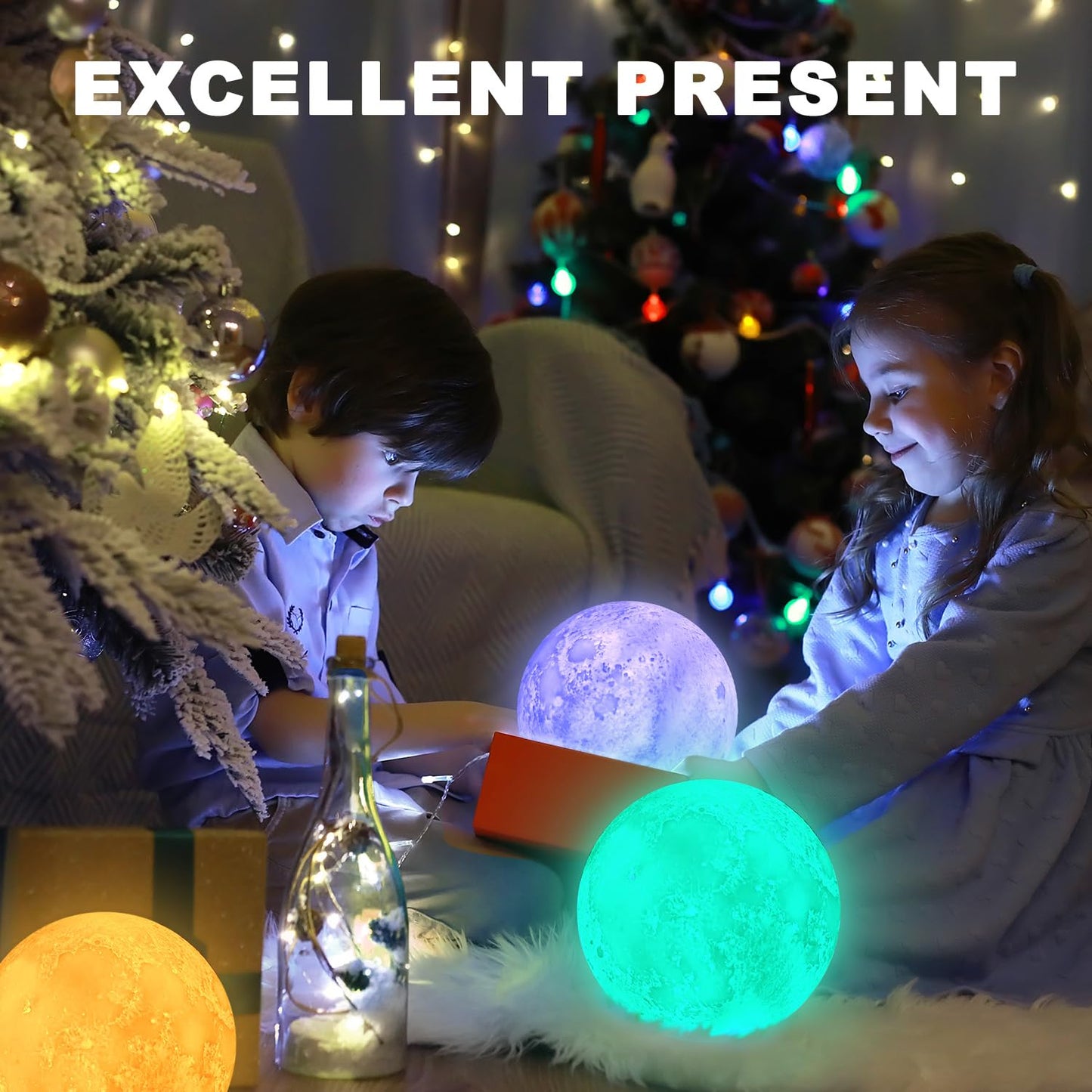 Moon Lamp Night Light with Remote and Stand