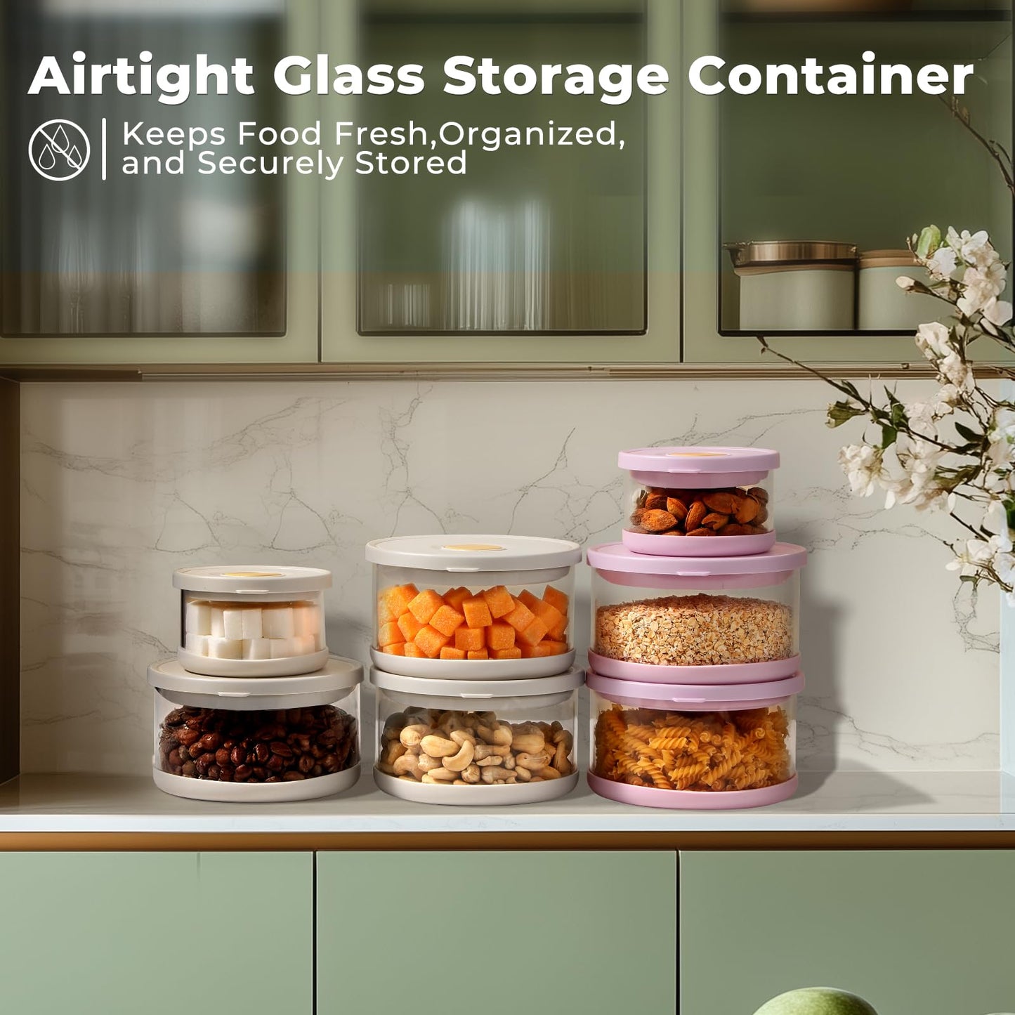 Airtight Glass Food Storage Container, 33.8oz