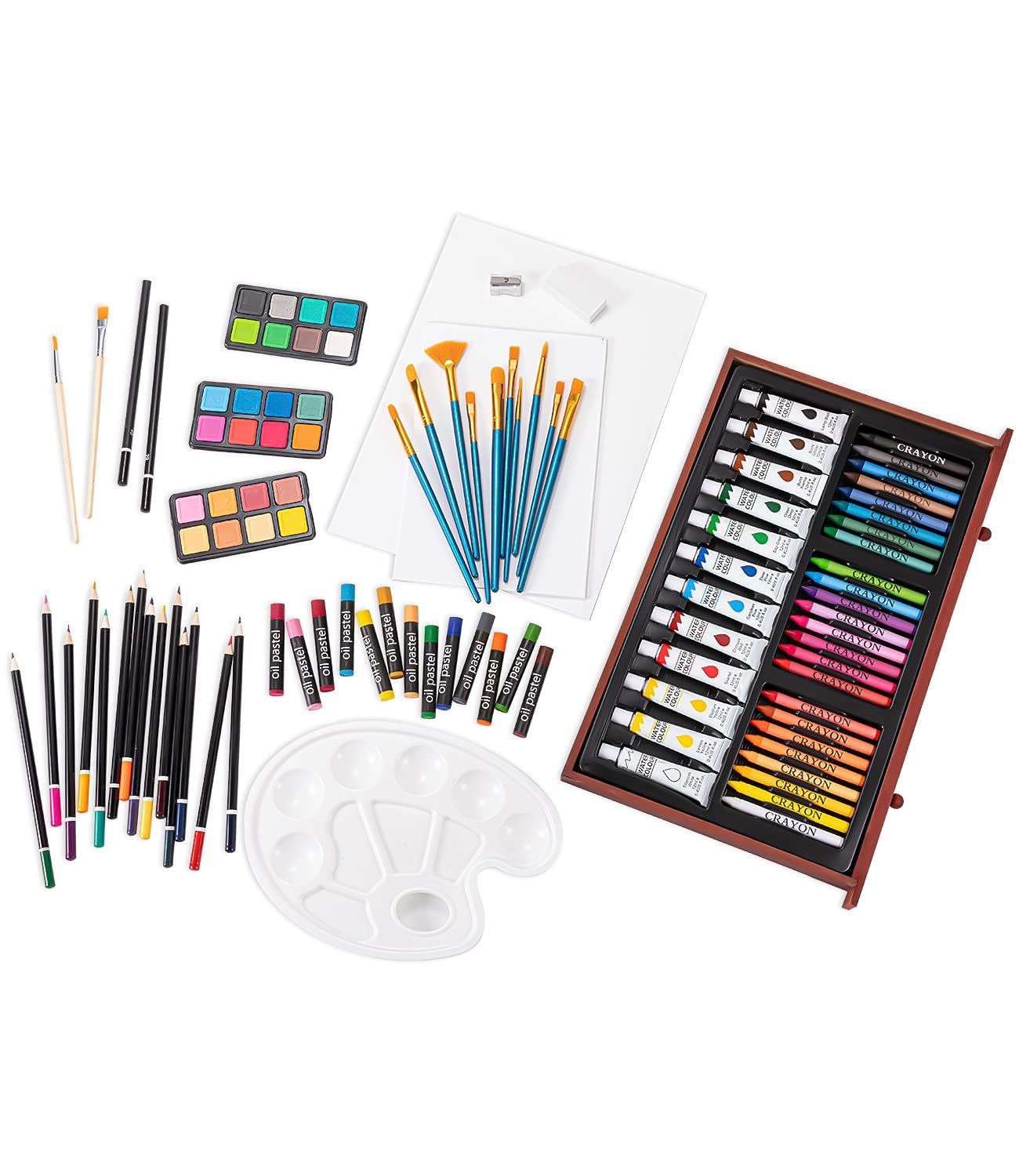 Deluxe Wooden Art Set for Drawing and Painting