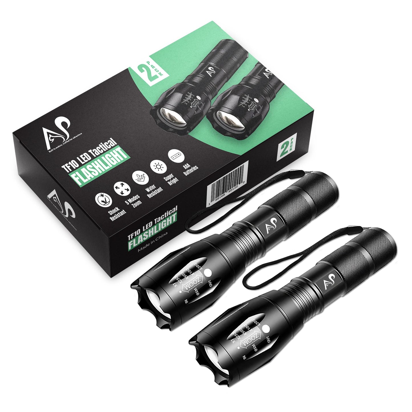 A&P Tactical Waterproof Flashlight with 5 Modes
