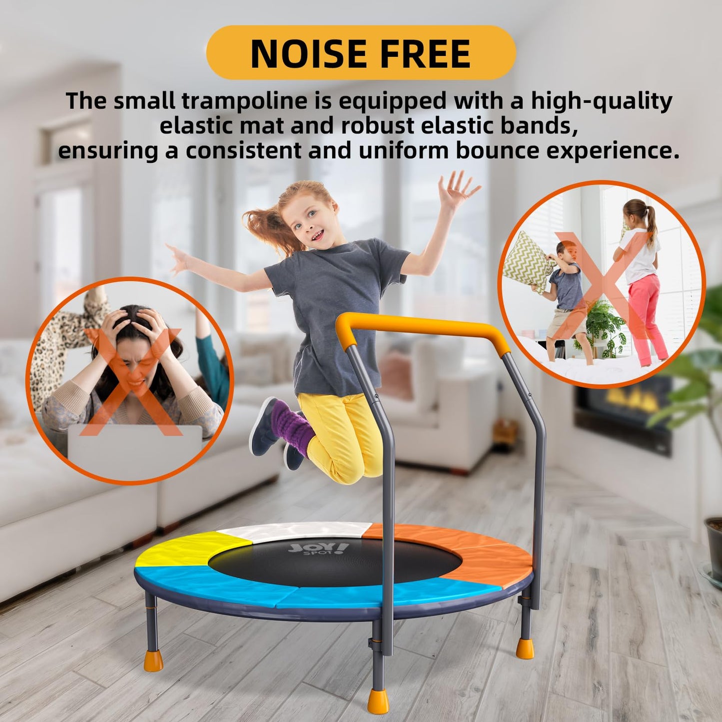 3FT Toddler Trampoline with Adjustable Handlebar