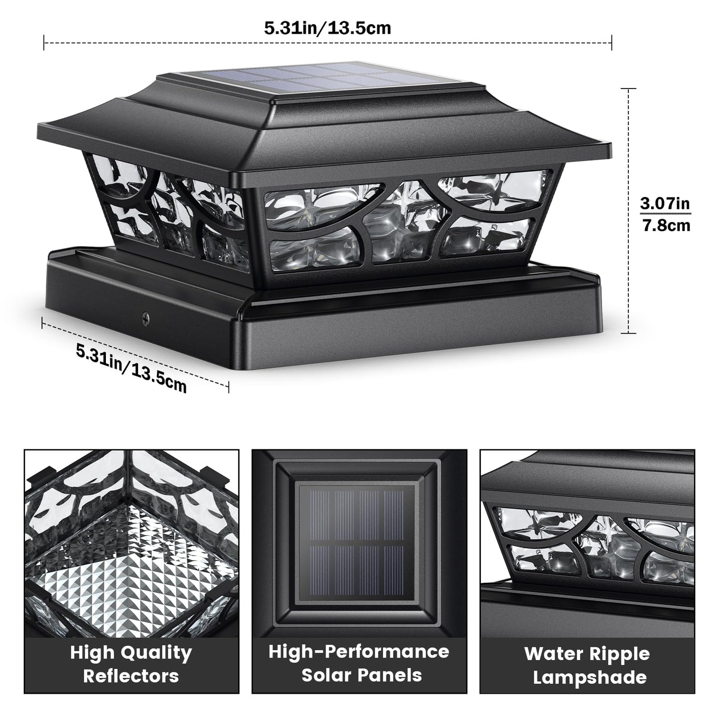6 Pack Solar Post Lights for Decks and Fences