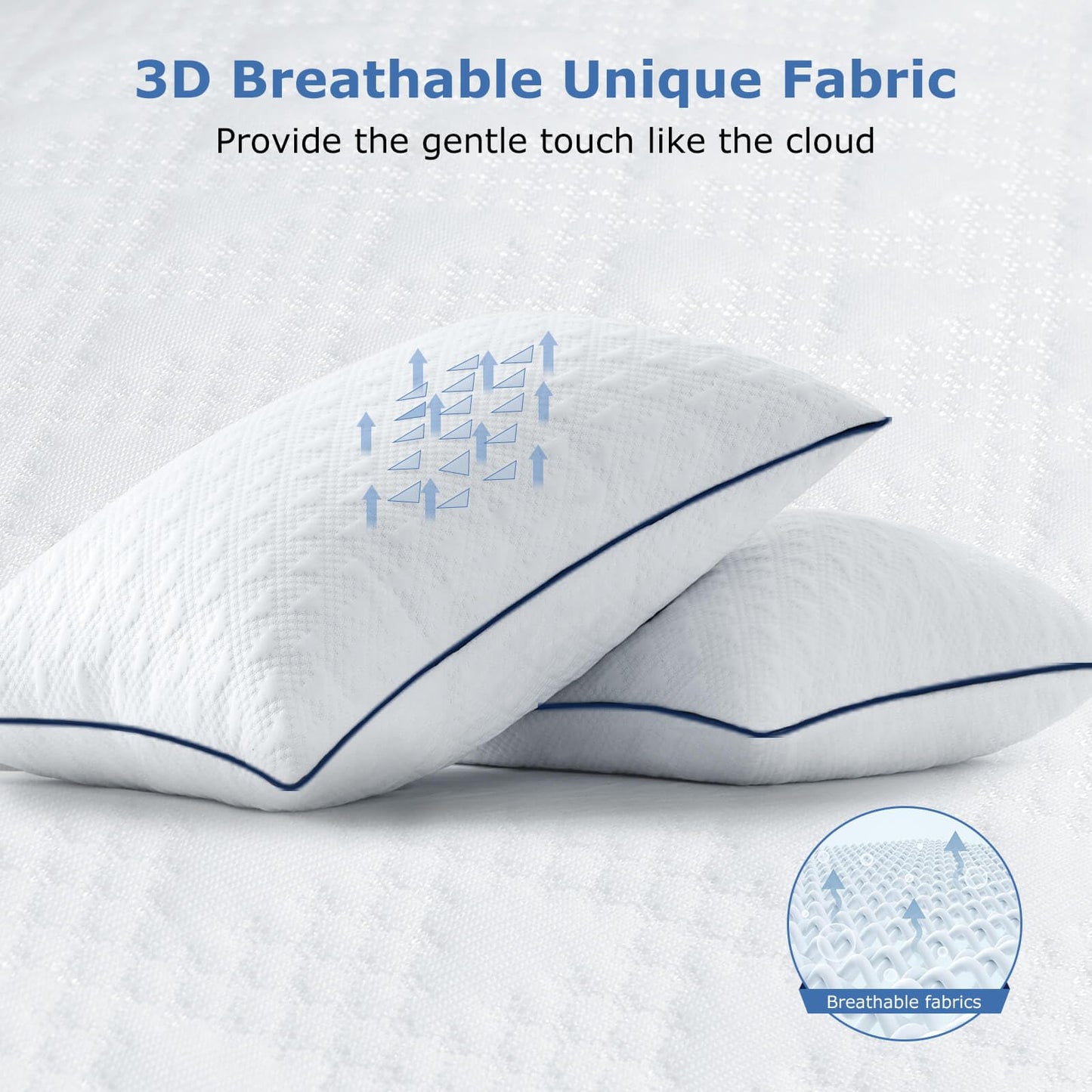 2 Pack Cooling Memory Foam Bed Pillows