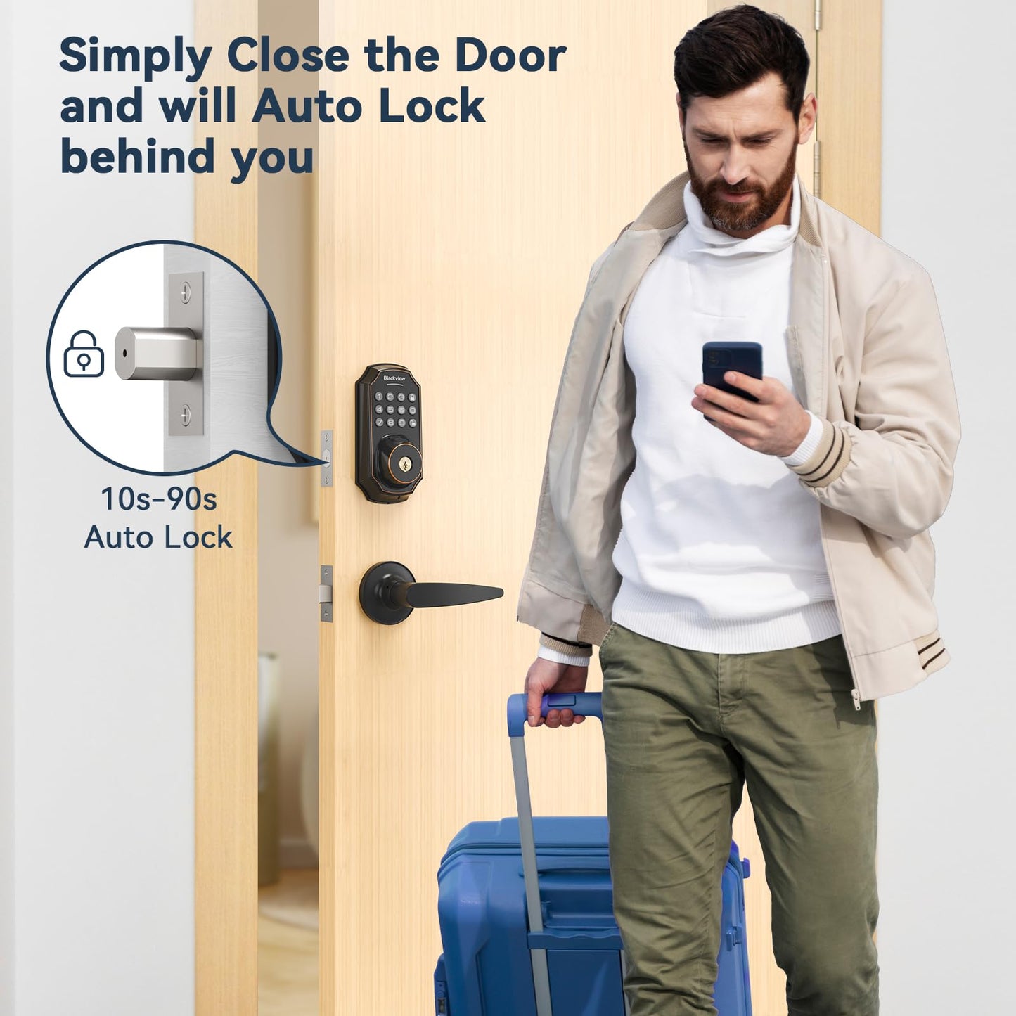 Fingerprint Smart Door Lock with Bluetooth Control