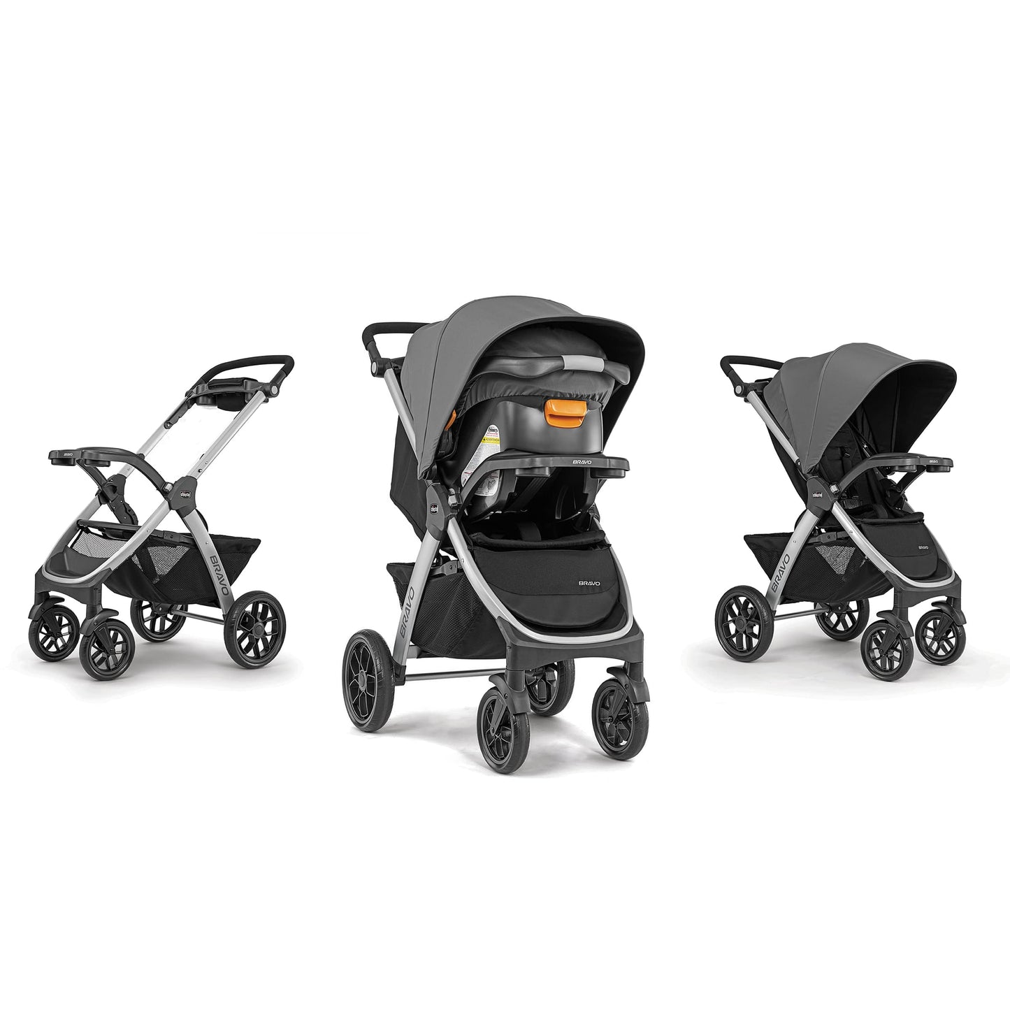 Chicco Bravo 3-in-1 Trio Travel System, Quick-Fold Car Seat and Stroller Combo with KeyFit 30 for Infant | Brooklyn/Navy