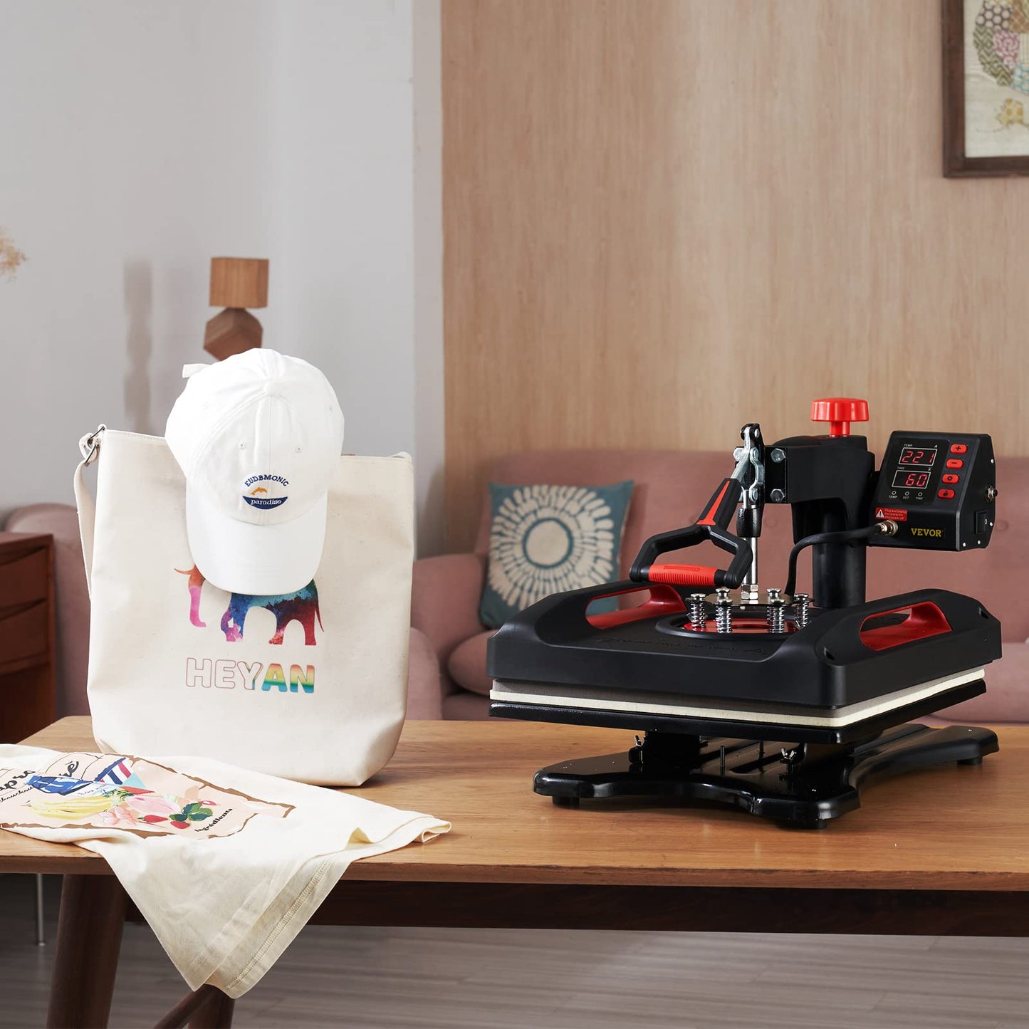 VEVOR Heat Press Machine 8 in 1 Combo - 15x15 Tshirt Press Machine with Tumbler Press, 360° Swing Away Digital Multifunction Heat Transfer Sublimation for Printing T Shirts Mug Hat Plate Cap