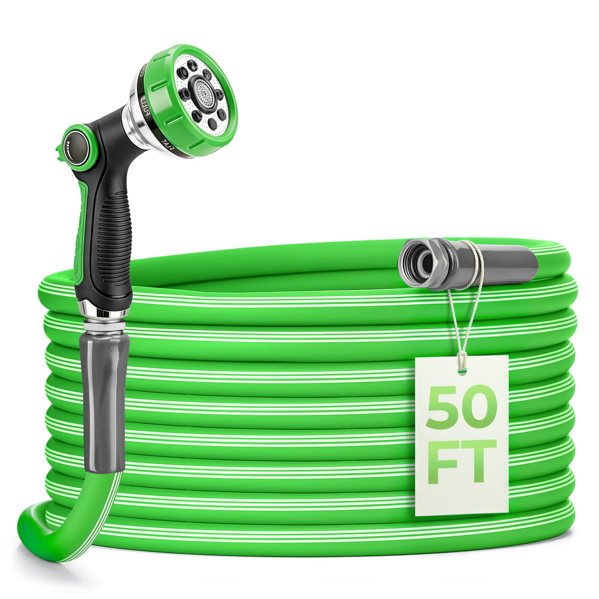 50 Ft Kink-Resistant Garden Hose with Nozzle