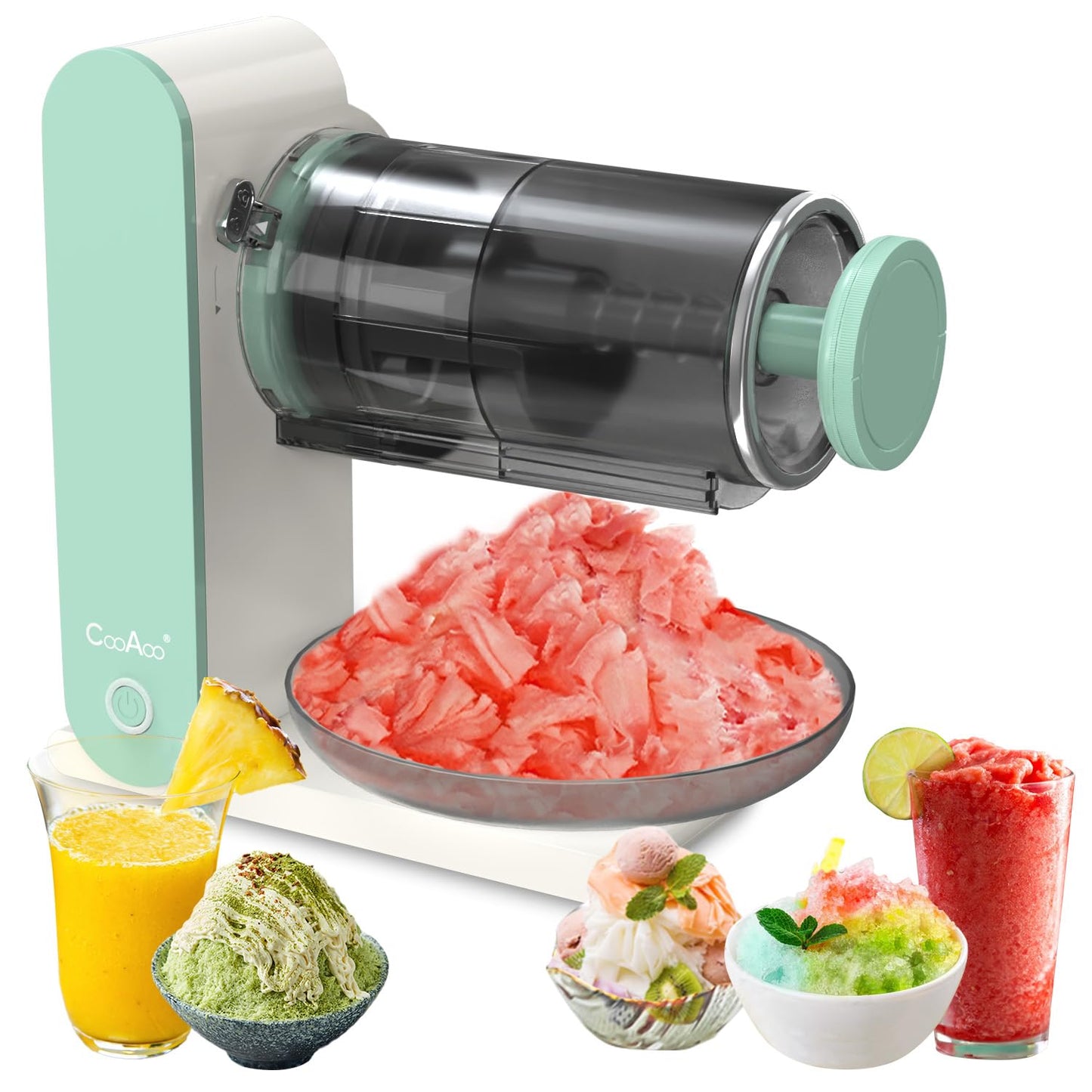 Electric Snow Cone Shaved Ice Machine, USB Rechargeable Ice Crusher w/ 2 Silicone Ice Molds, Portable Snow Cone Shaved Ice Maker for Frozen Yogurt Syrups Drink Slushies Machines for Home Outdoor Party