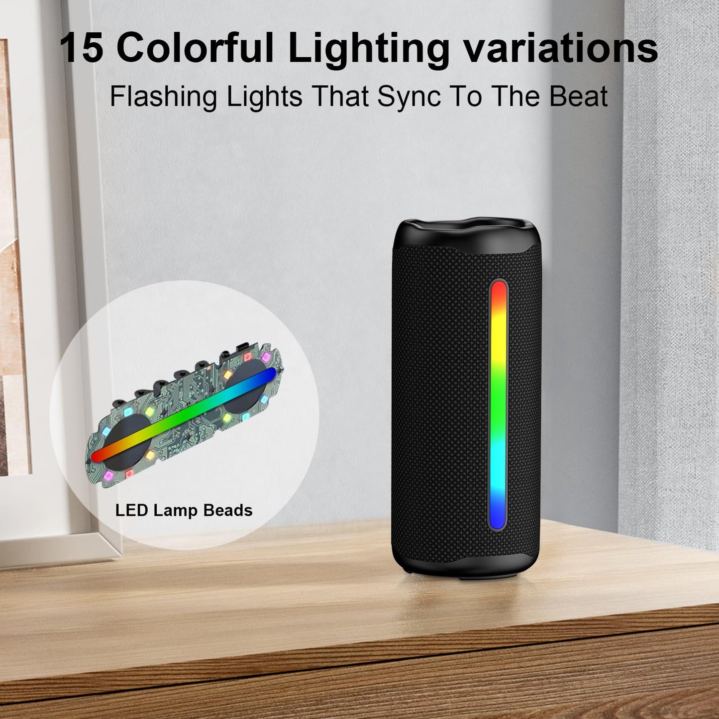 Bluetooth Portable Speaker with 16W Stereo Sound