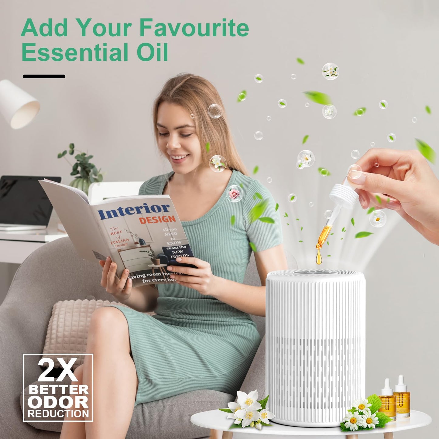 1,300 Ft HEPA Air Purifier for Home Odors