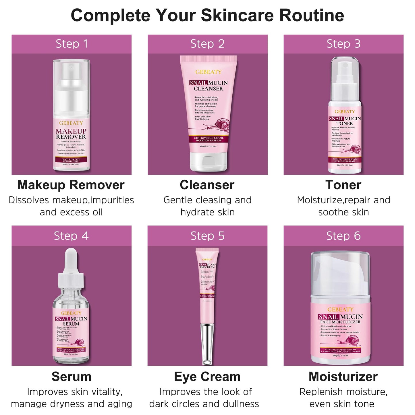 Hydrating Snail Mucin Skin Care Gift Set