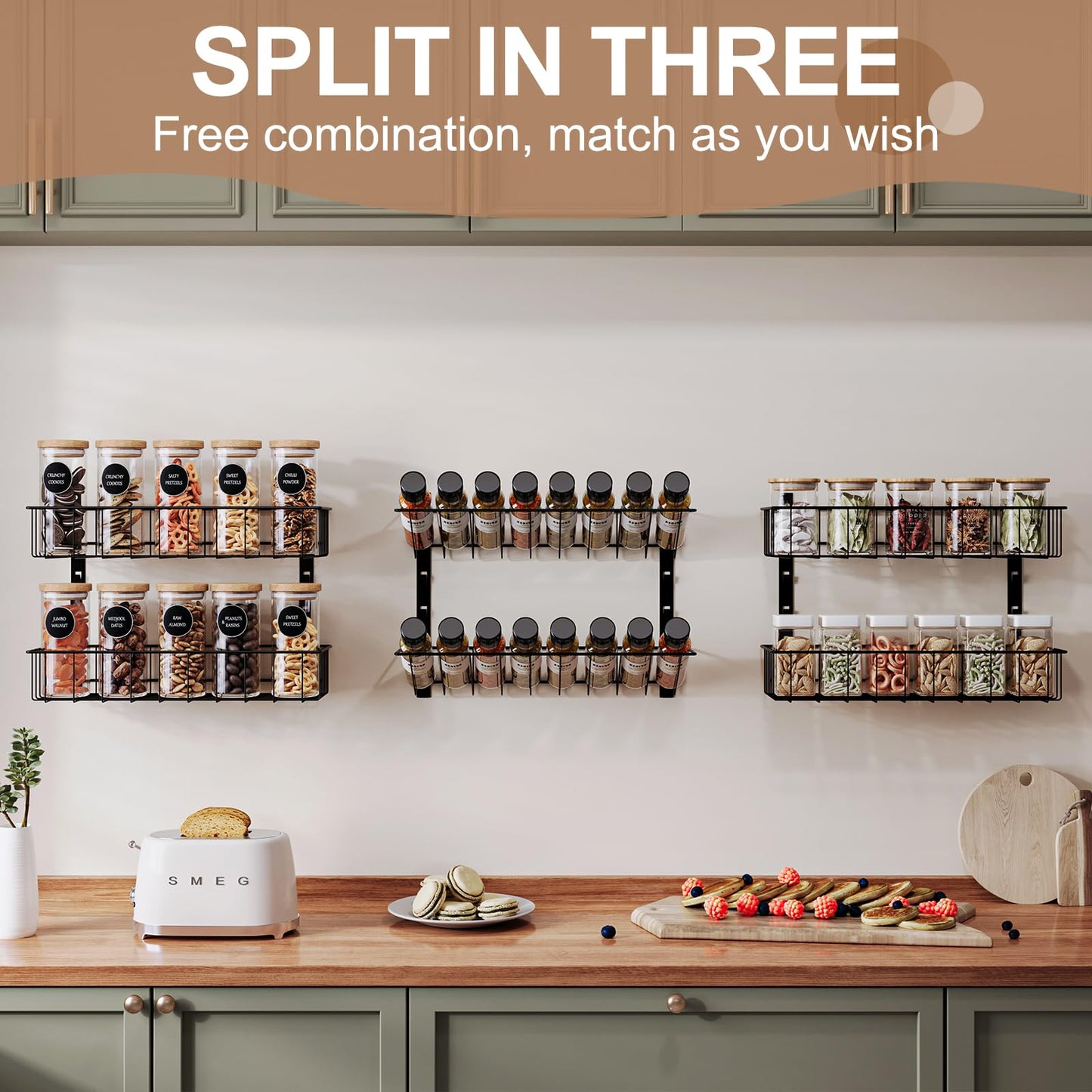 6-Tier Spice Rack Wall Mount Organizer
