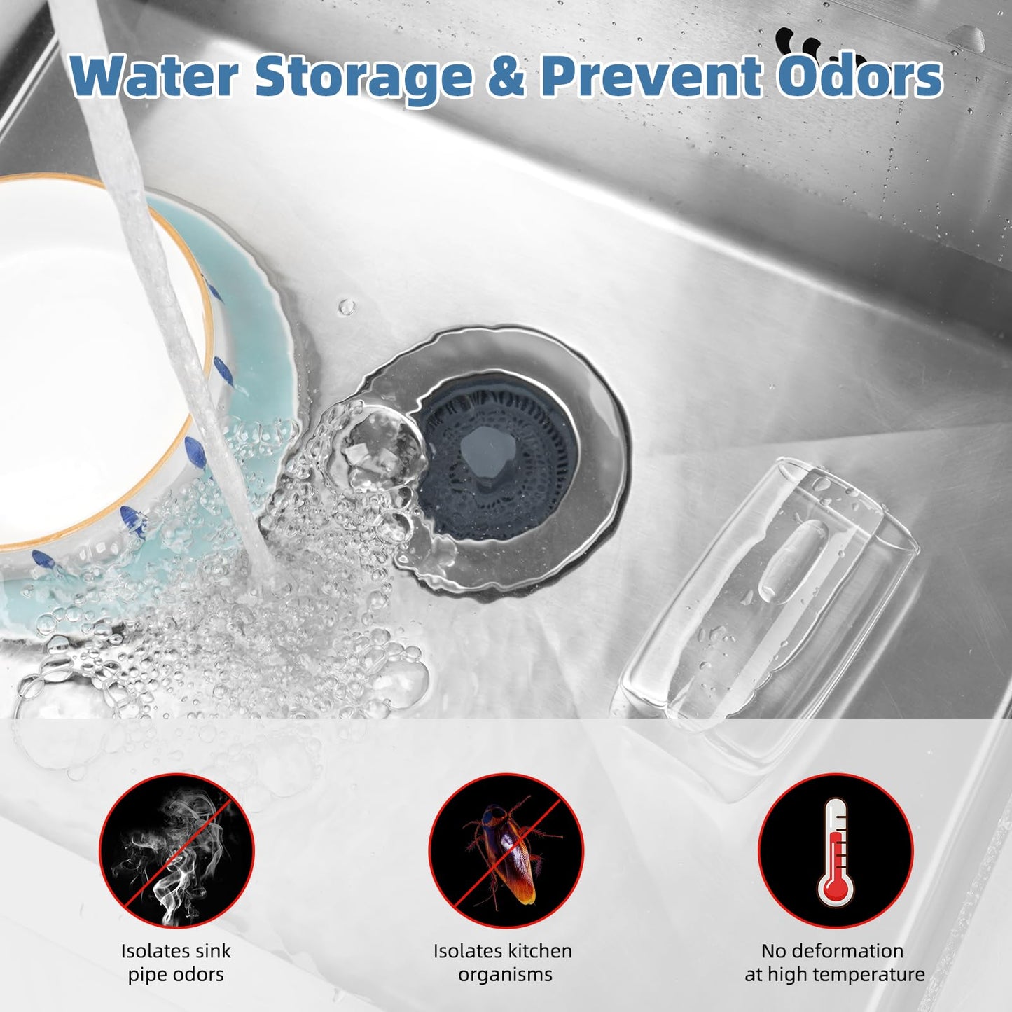 iFealClear 3-in-1 Kitchen Sink Strainer Stopper