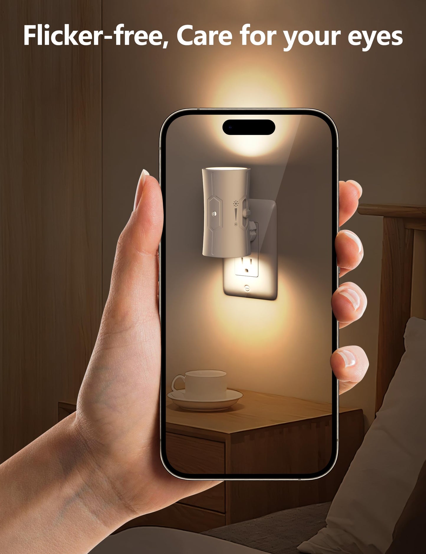 2 Pack LED Night Lights with Adjustable Brightness