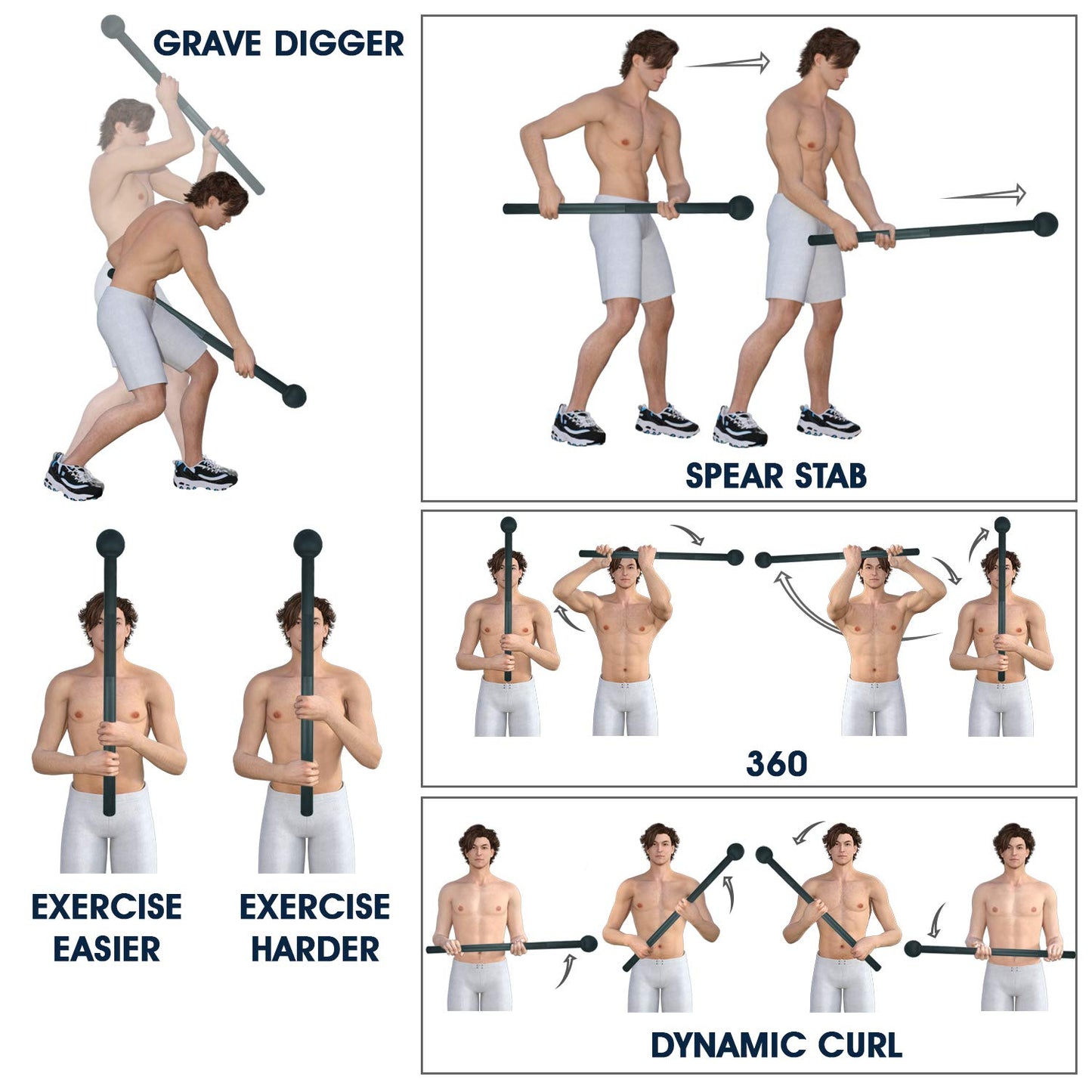 15 lb Yes4All Steel Mace for Strength Training