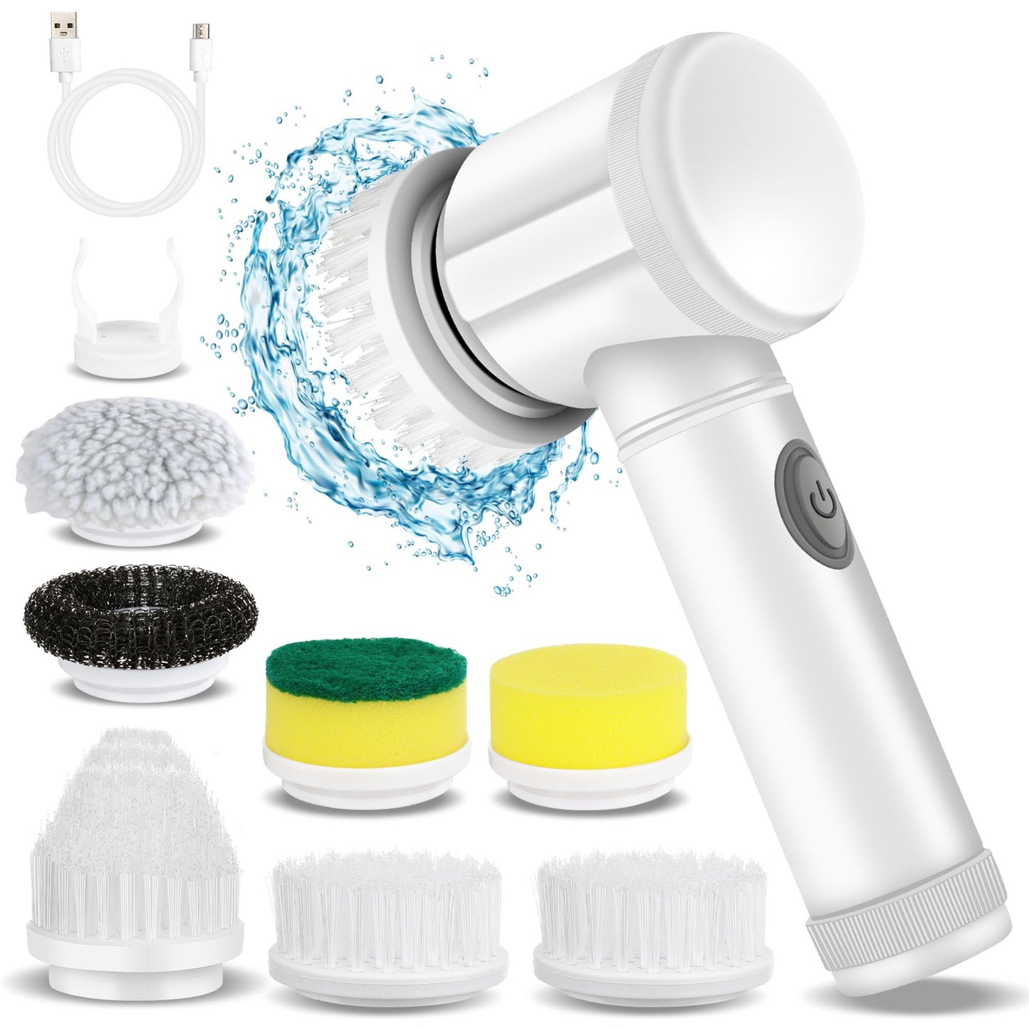 LEKISHE Electric Spin Scrubber,Bathroom Cleaning Scrubber Rechargeable Shower Scrubber for Cleaning Tile,Floor,Sink,Window,Power Scrubber Cordless with 7 Replaceable Cleaning Brush Heads